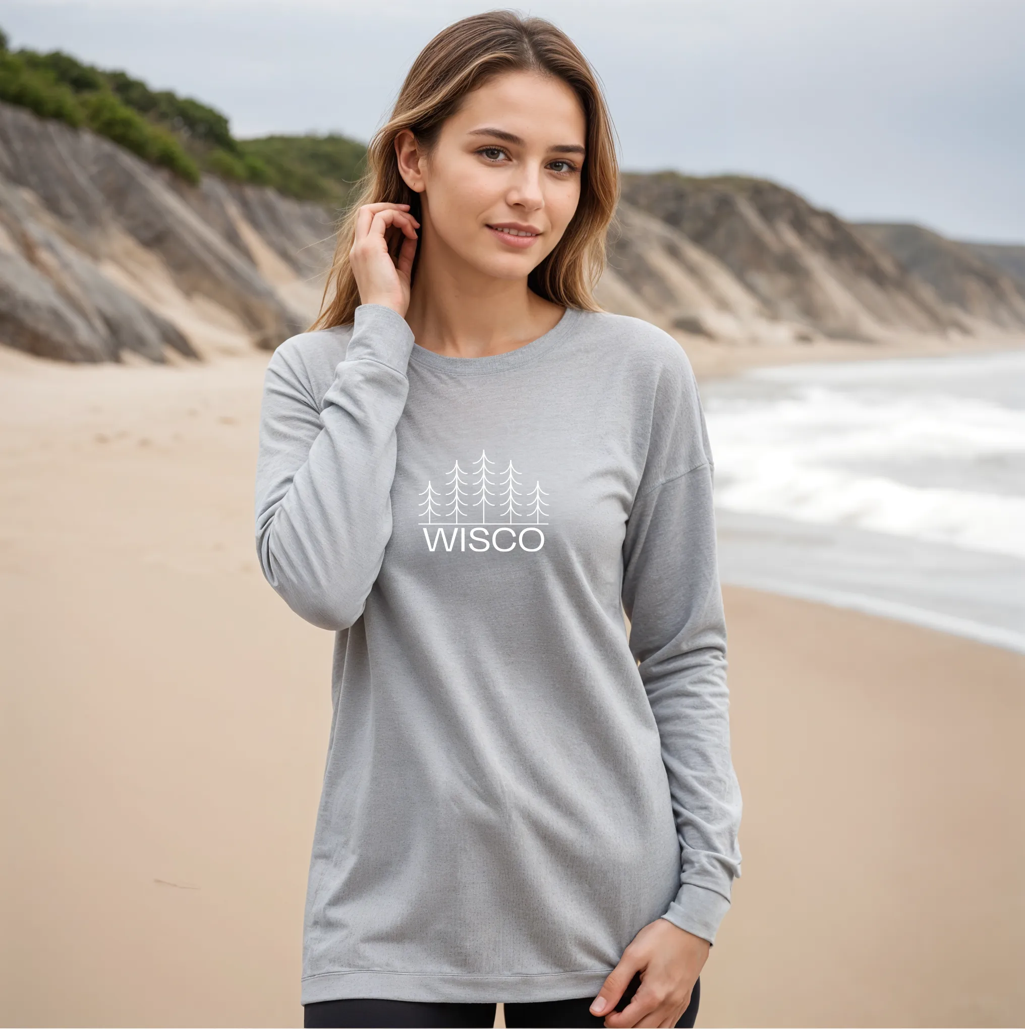 "Wisco" Relaxed Fit Long Sleeve Unisex T-Shirt