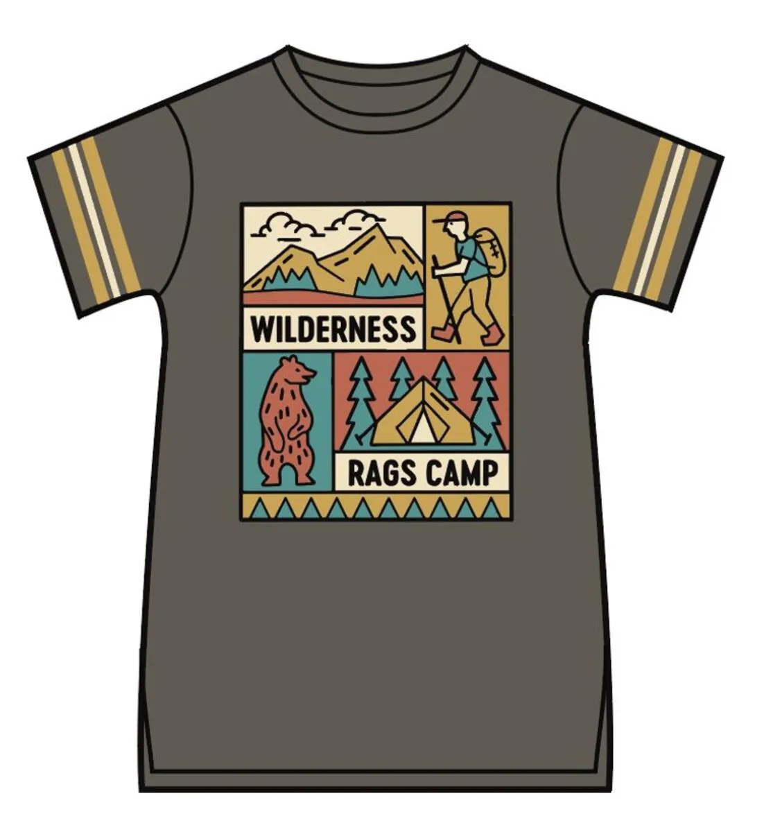 RAGS Retro Sleeve Kids Tee - Wilderness Rags Camp