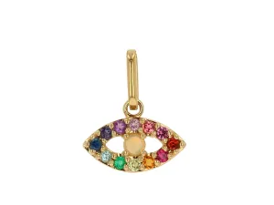 Rainbow Gemstone Evil Eye Charm