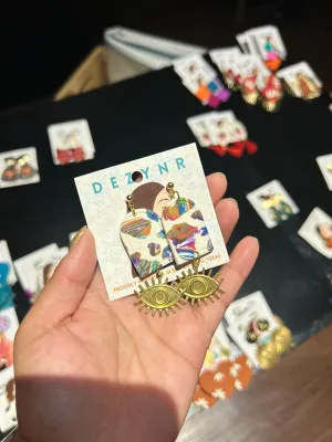 Rainbow Marble with Eye charm