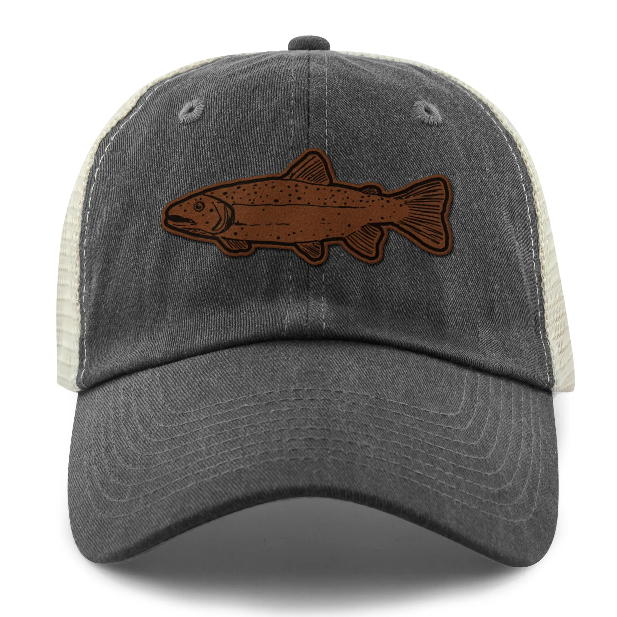 Rainbow Trout Leather Patch Relaxed Trucker