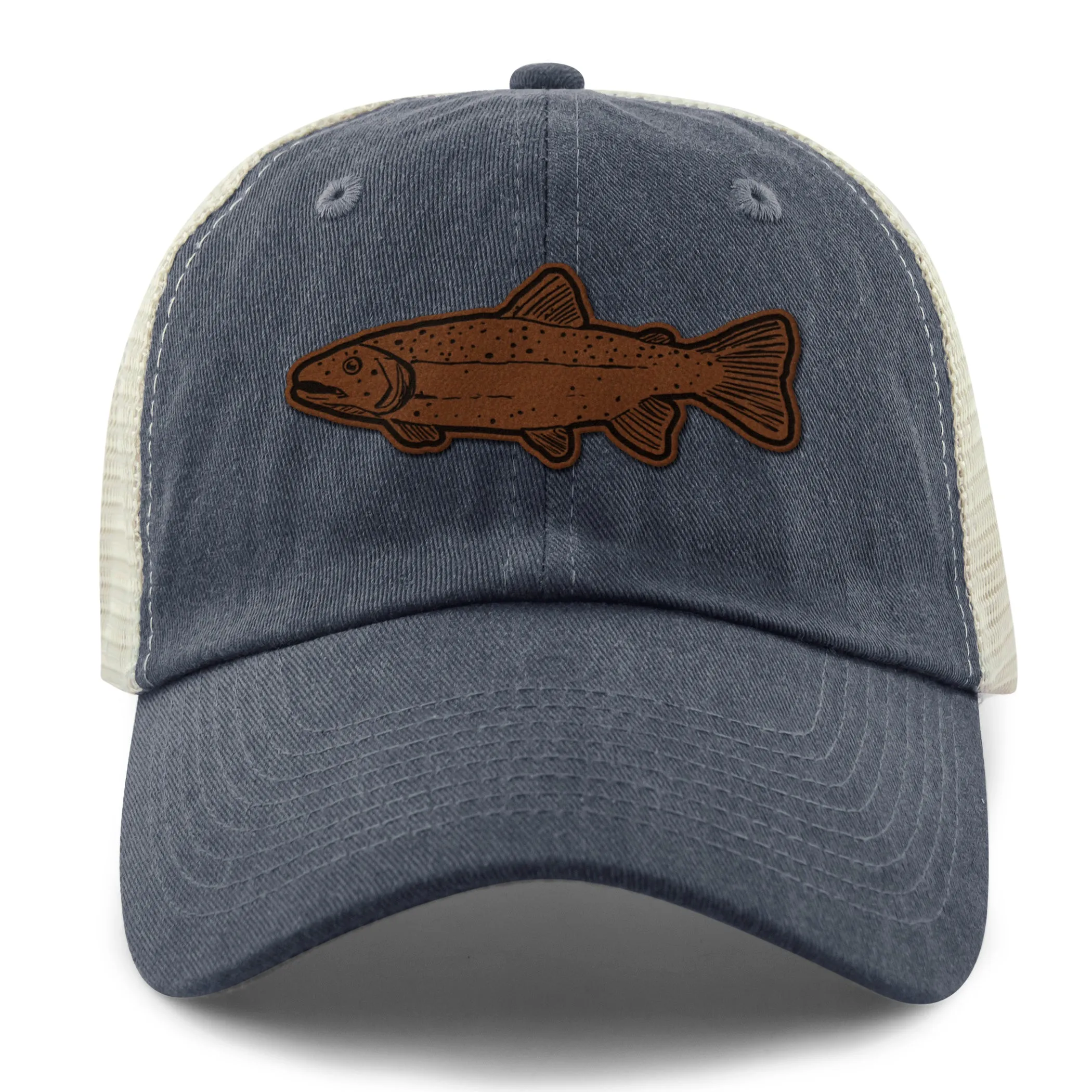 Rainbow Trout Leather Patch Relaxed Trucker