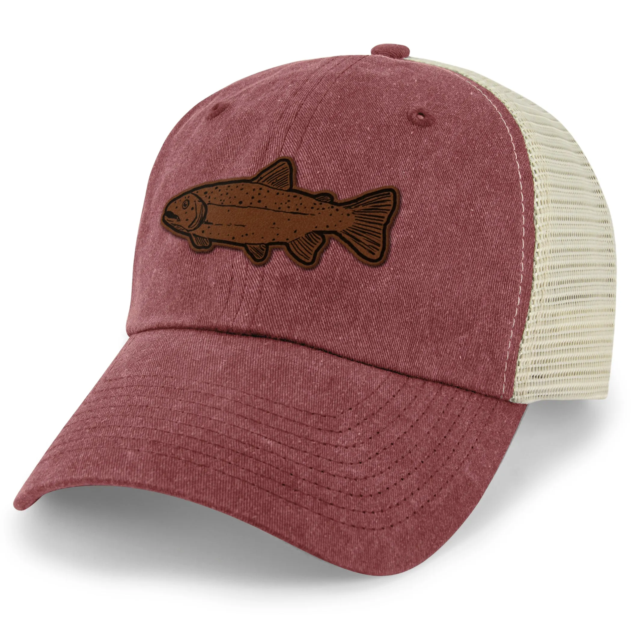 Rainbow Trout Leather Patch Relaxed Trucker