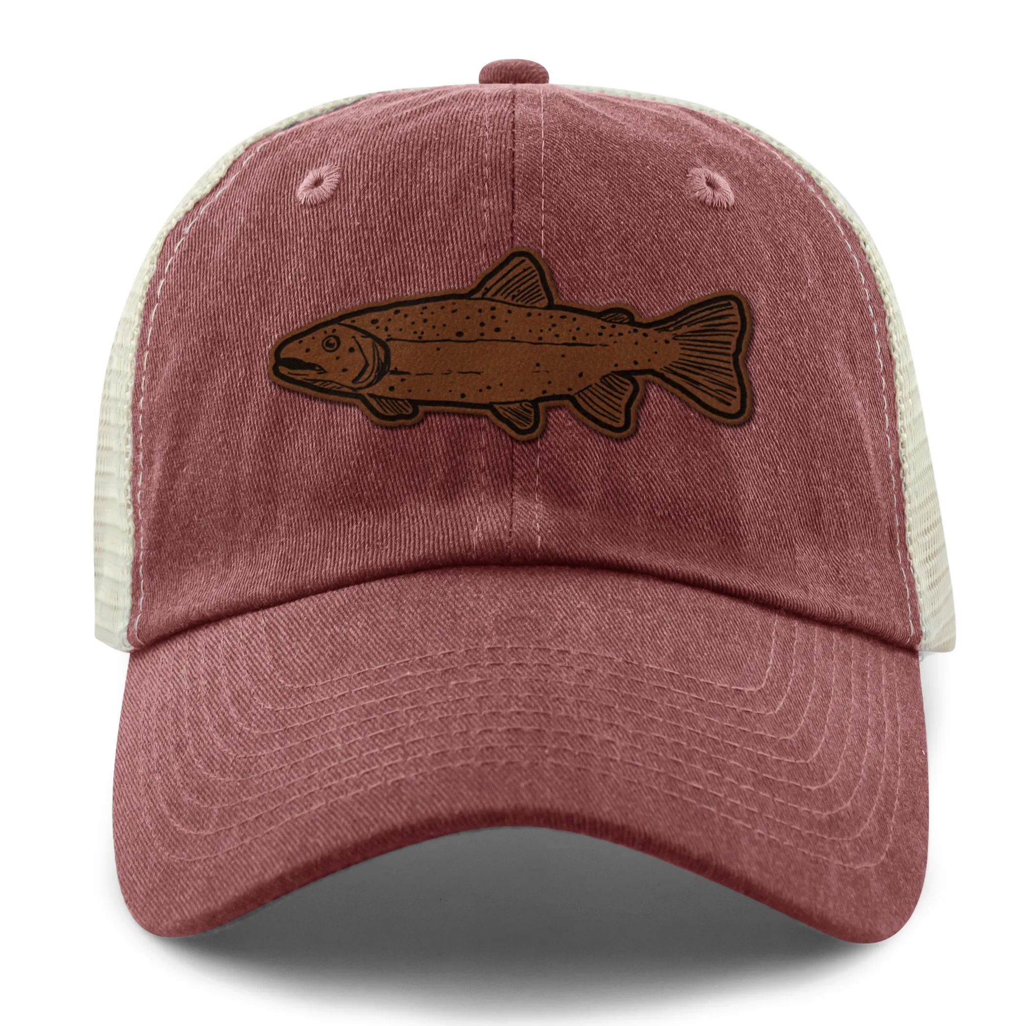 Rainbow Trout Leather Patch Relaxed Trucker