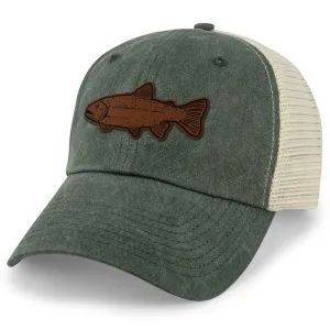 Rainbow Trout Leather Patch Relaxed Trucker