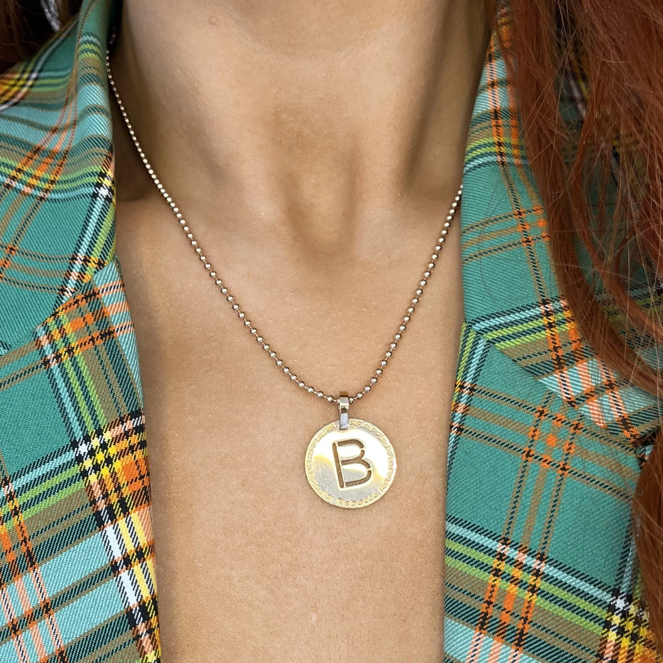 Rebecca My World Rose Gold Large Initial Charm & Chain Exclusive