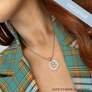 Rebecca My World Rose Gold Large Initial Charm & Chain Exclusive