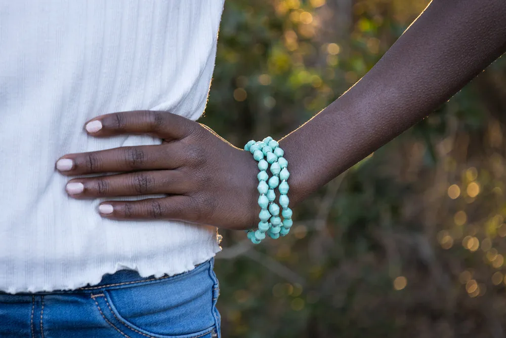 Recycled Paper Bead Bracelet - Blessed