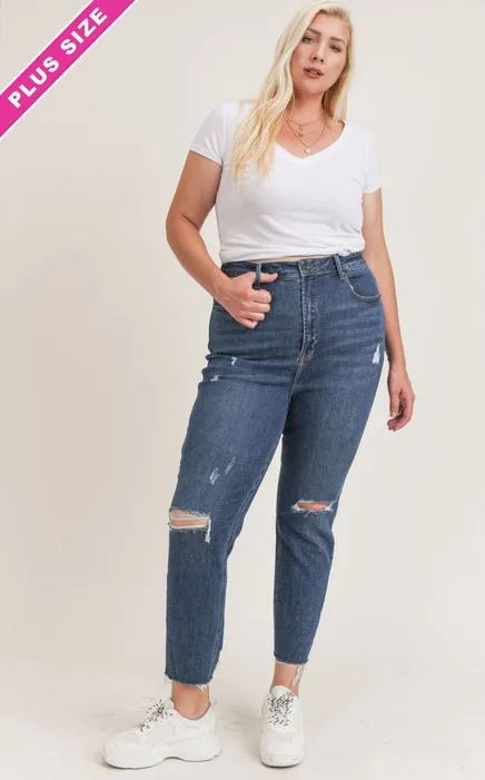 Relaxed Skinny Fit Jeans - Curvy Dark