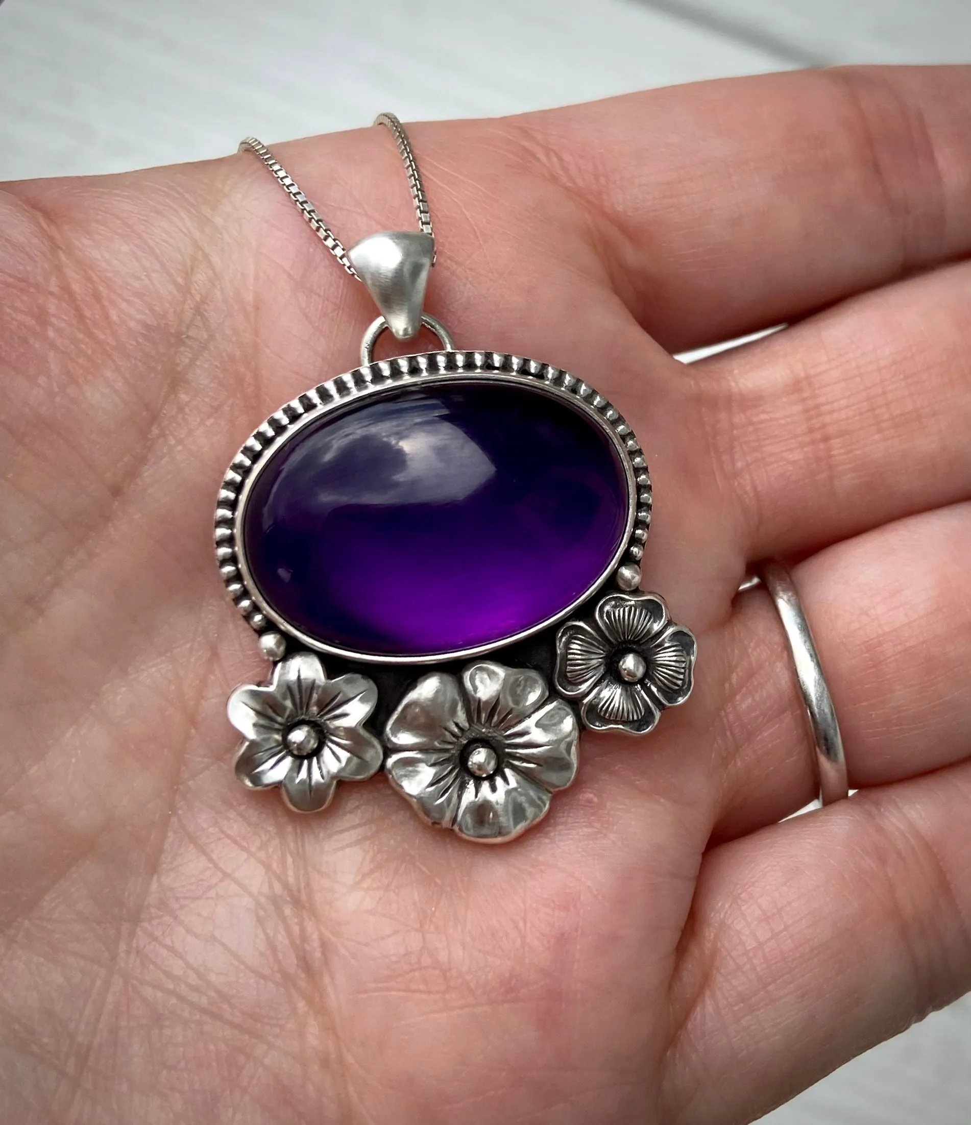RESERVED: Amethyst Flora Pendant