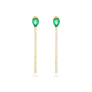 Reversed Teardrop Tennis Earrings