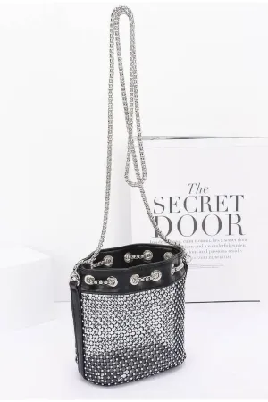 Rhinestone Mesh Tube Bag