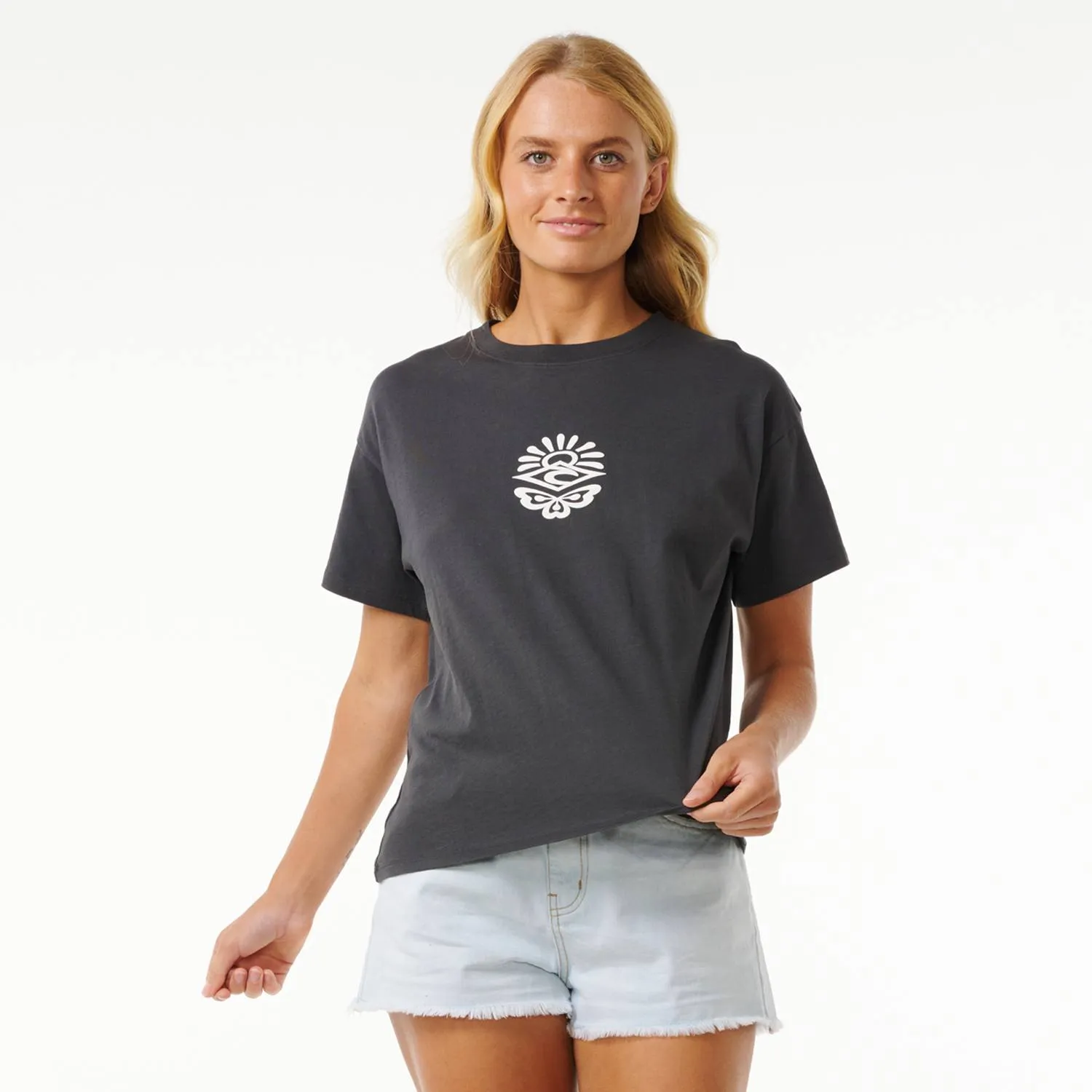 Rip Curl Icons Of Surf Relaxed Tee Washed Black