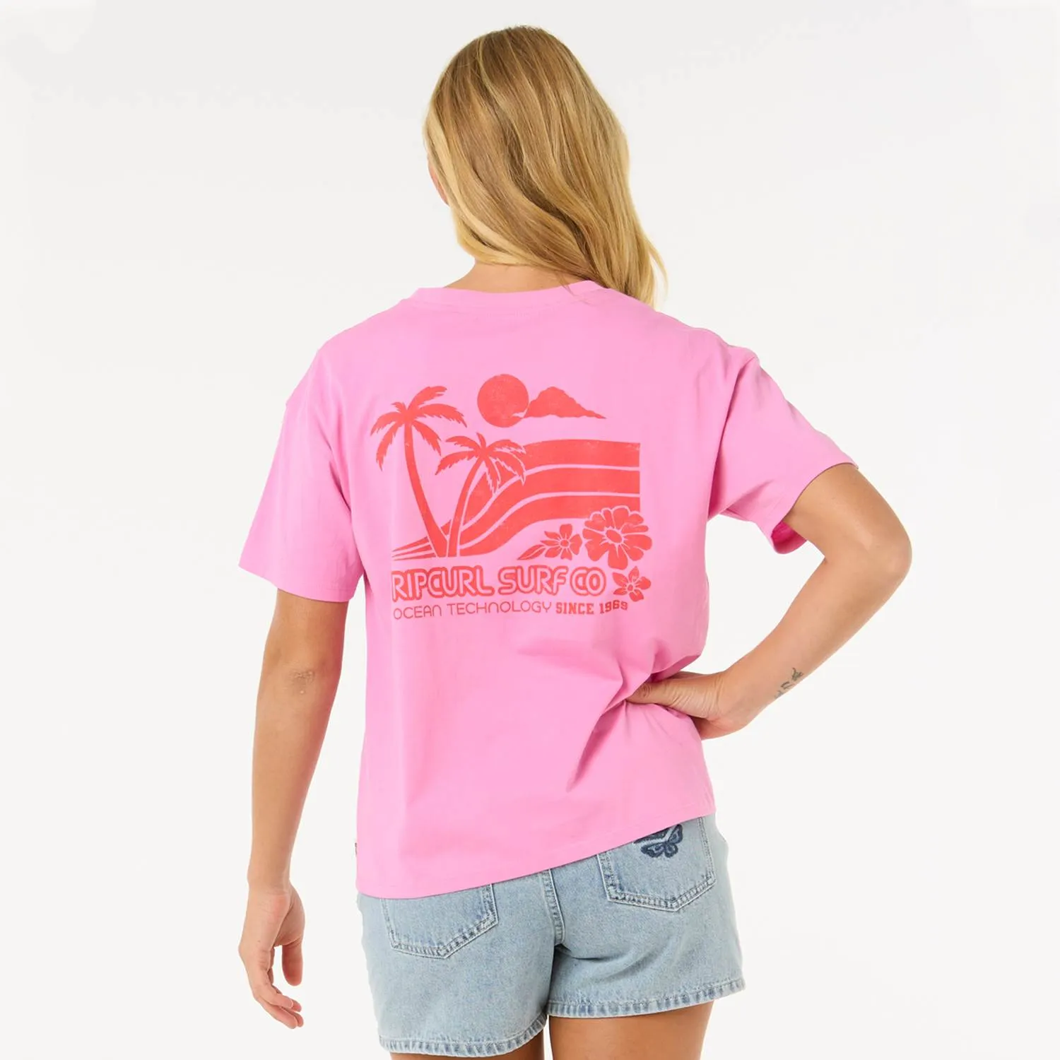 Rip Curl Ocean Tech Relaxed Tee Pink