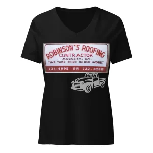 ROBINSON ROOFING Lady's V-Neck T-Shirt