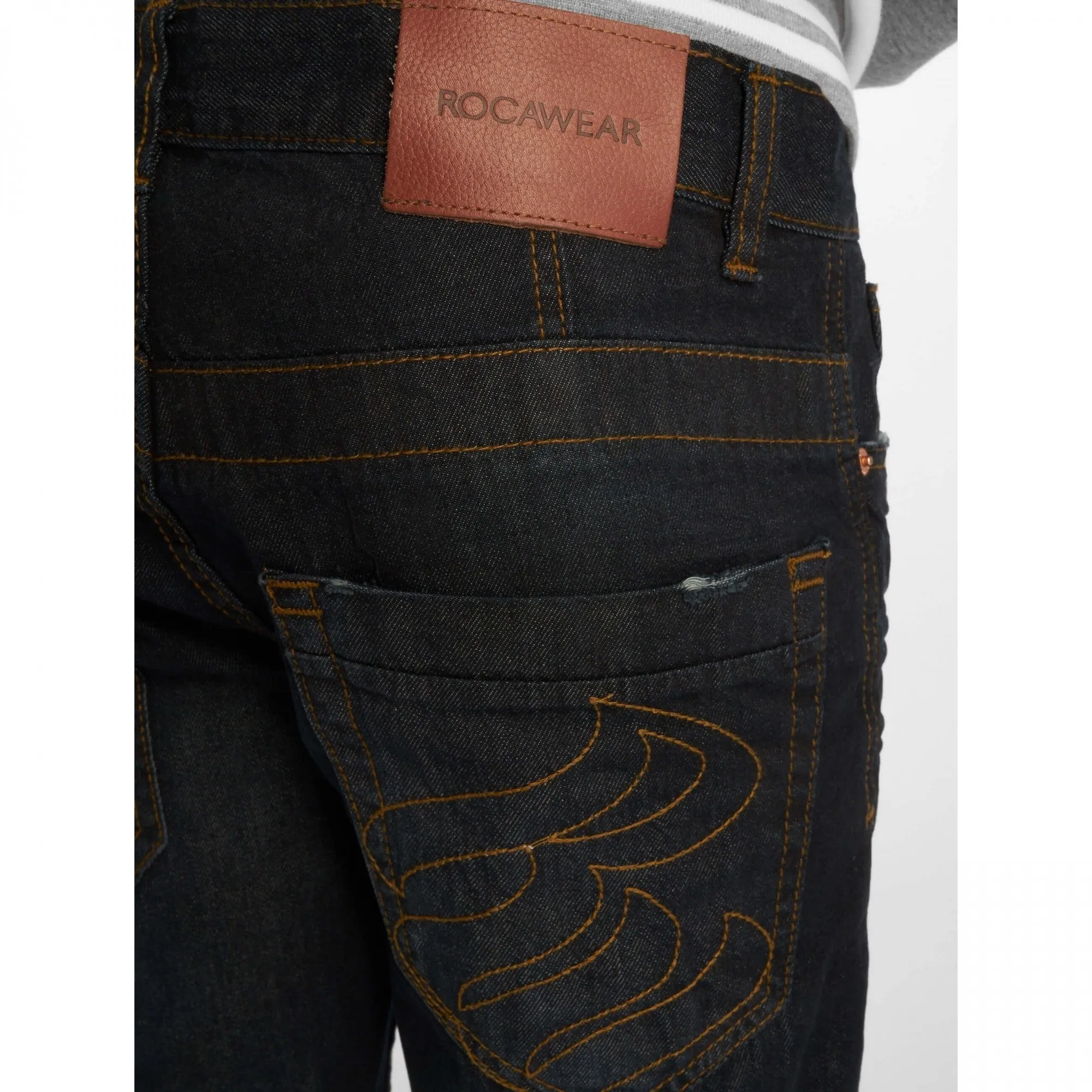 Rocawear Relaxed Flame Stiching Dark Blue Wash