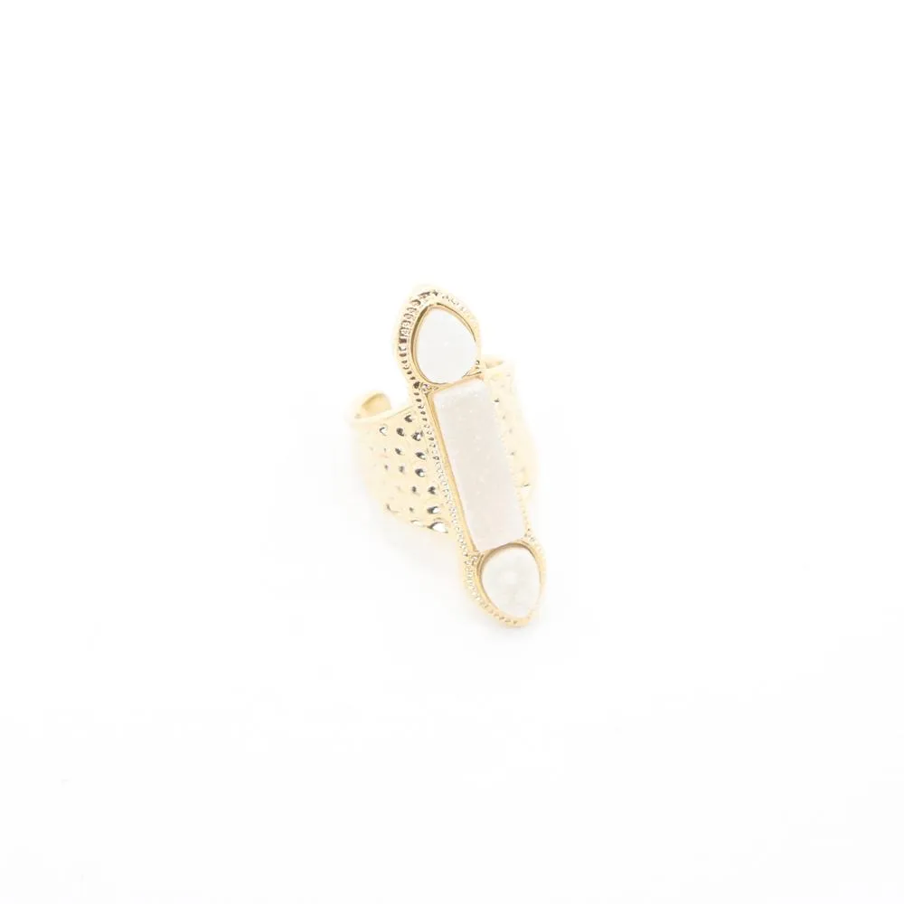 Rock On Druzy Ring by B.b.Lila - Long White