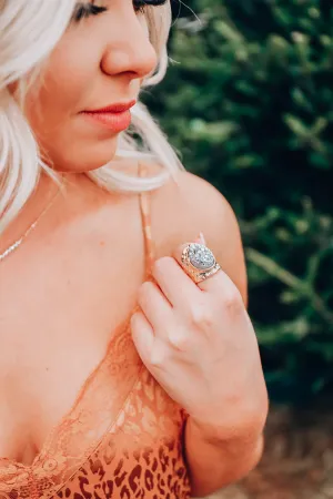 Rock On Druzy Ring by B.b.Lila - Round Grey