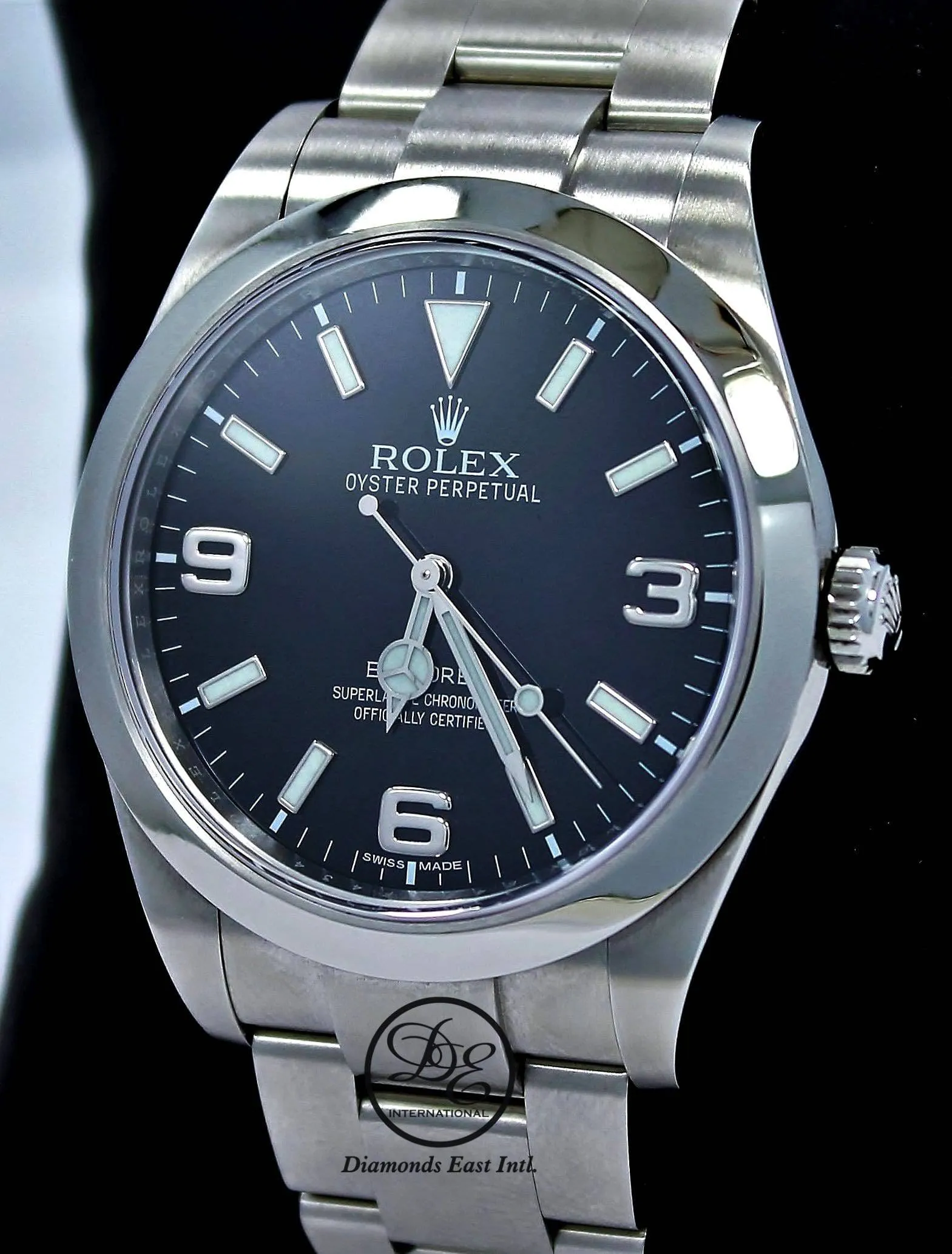 Rolex Explorer I 39mm 214270 Stainless Steel Oyster Black Dial Watch PAPERS