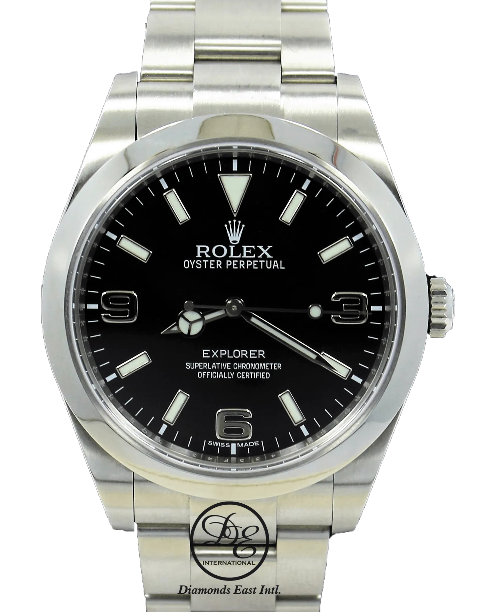 Rolex Explorer I 39mm 214270 Stainless Steel Oyster Black Dial Watch PAPERS