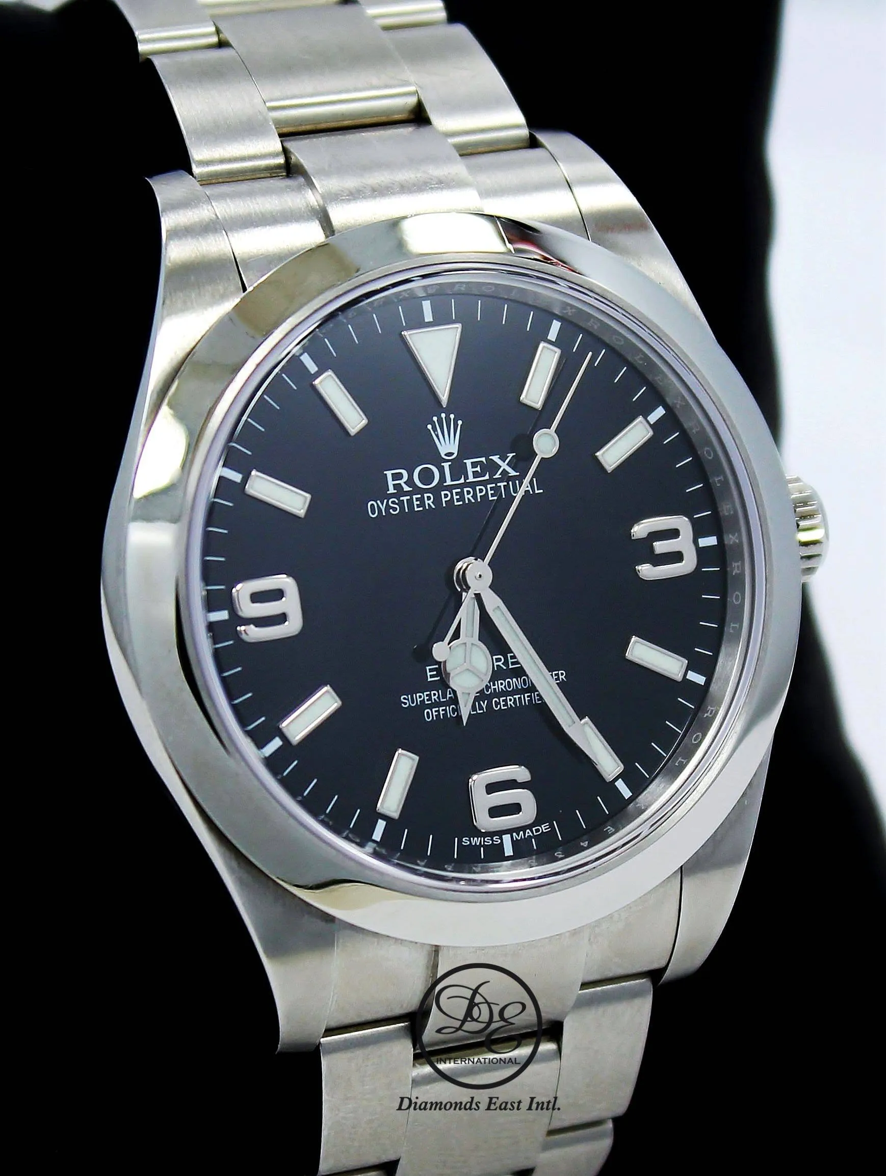 Rolex Explorer I 39mm 214270 Stainless Steel Oyster Black Dial Watch PAPERS