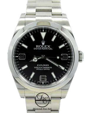 Rolex Explorer I 39mm 214270 Stainless Steel Oyster Black Dial Watch PAPERS