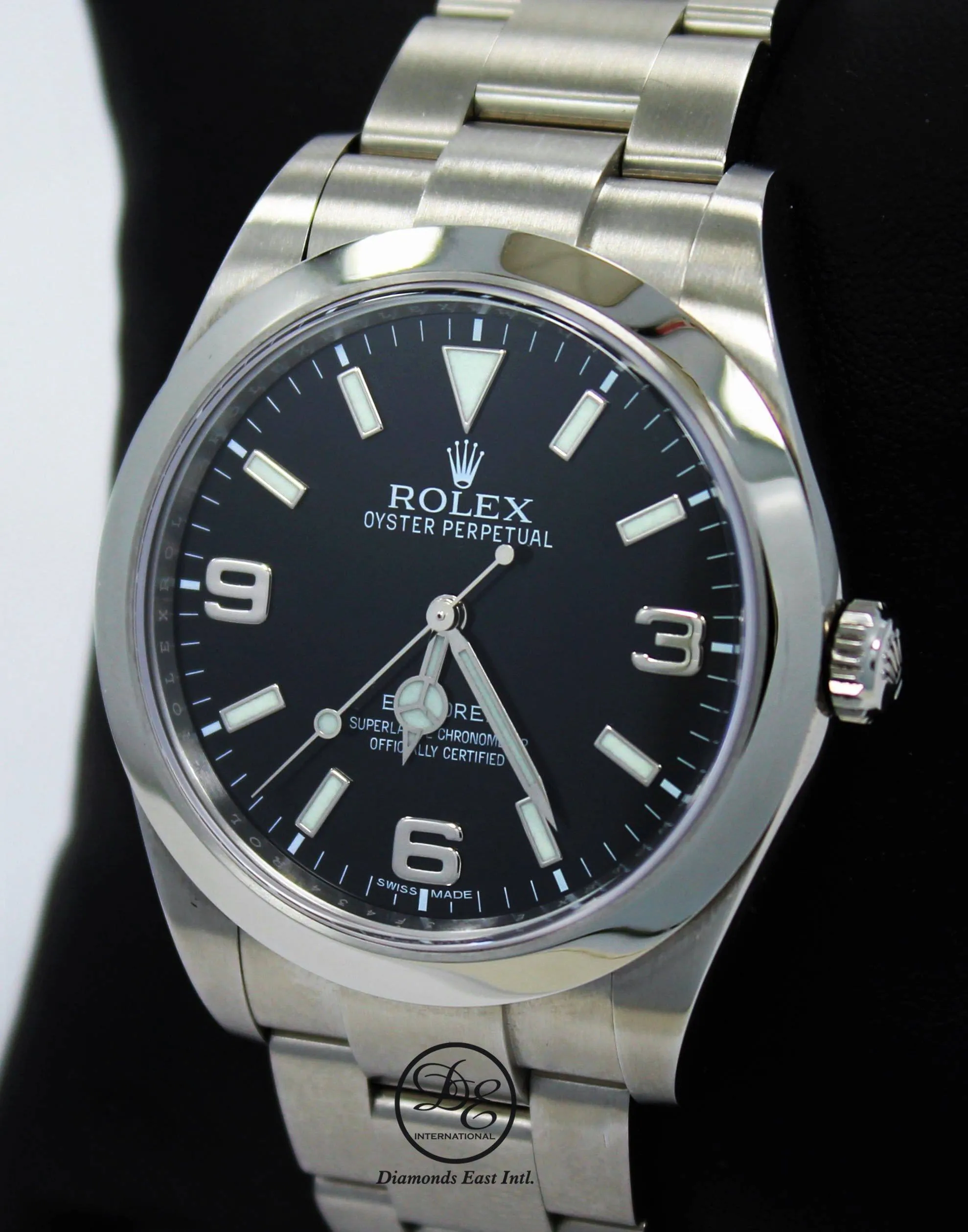 Rolex Explorer I 39mm 214270 Stainless Steel Oyster Black Dial Watch PAPERS