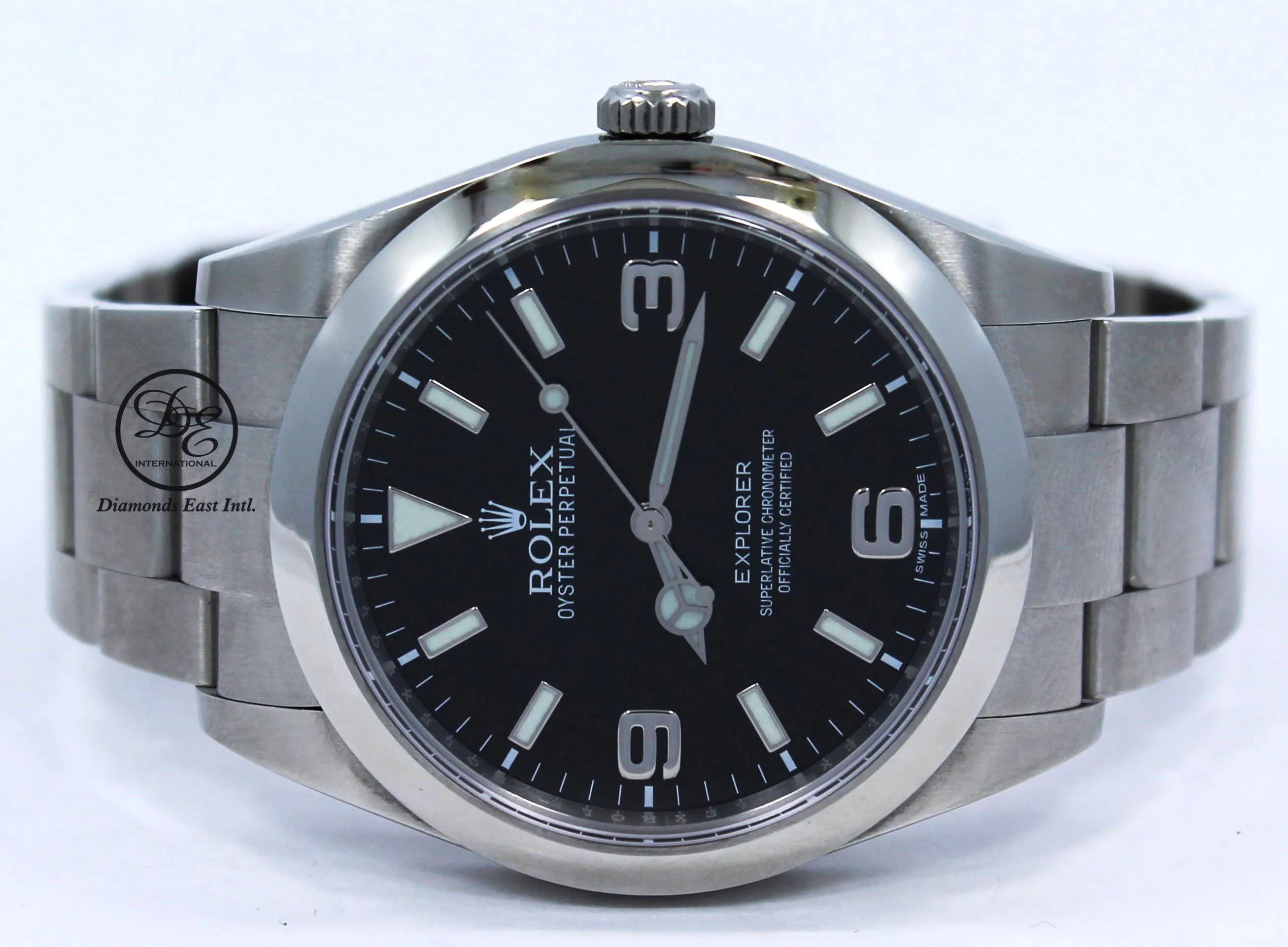 Rolex Explorer I 39mm 214270 Stainless Steel Oyster Black Dial Watch PAPERS