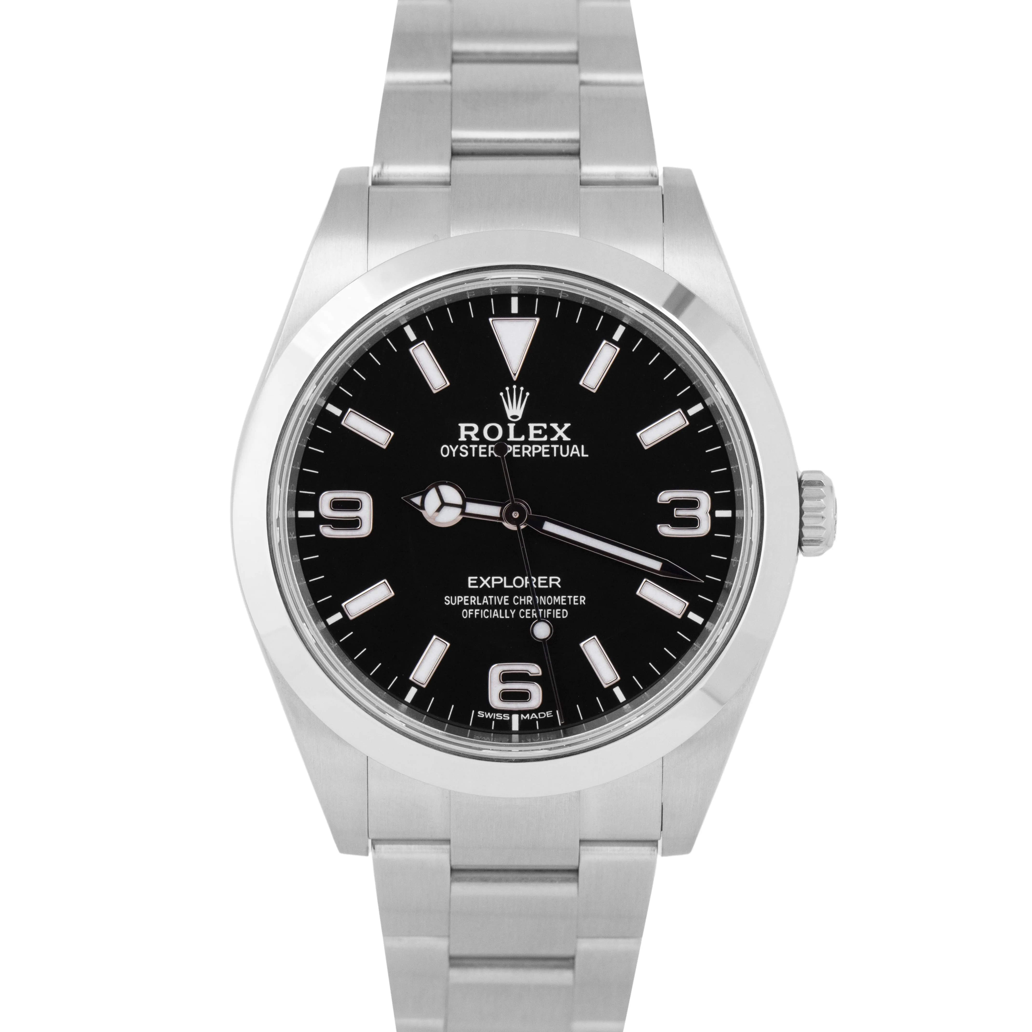 Rolex Explorer I Stainless Steel 39mm 3-6-9 MK2 FULL LUME Oyster Watch 214270