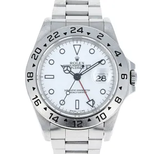 Rolex Explorer II 16570 Tritium White Papers & Box c. 1995 Unpolished Oyster Steel 40 mm