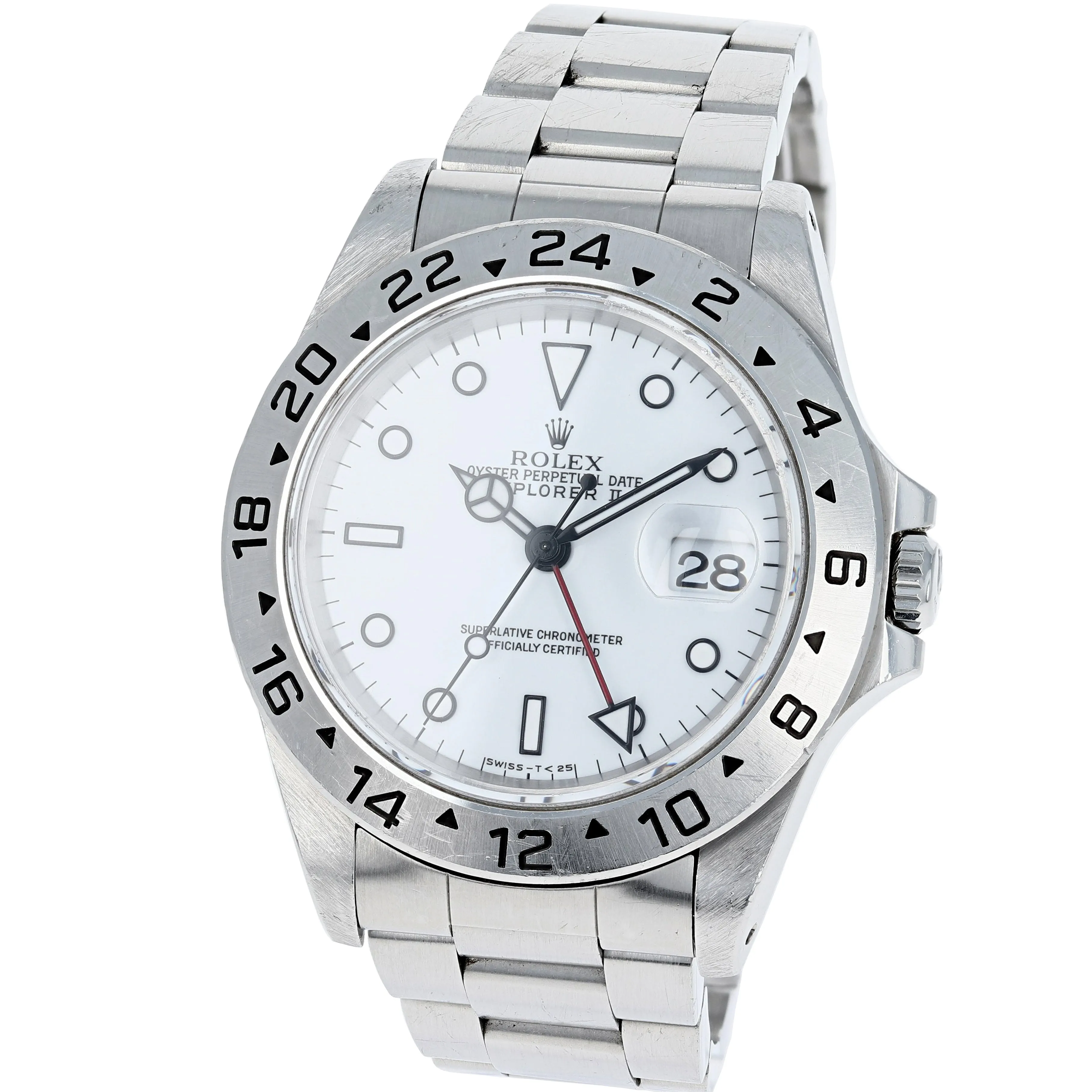 Rolex Explorer II 16570 Tritium White Papers & Box c. 1995 Unpolished Oyster Steel 40 mm