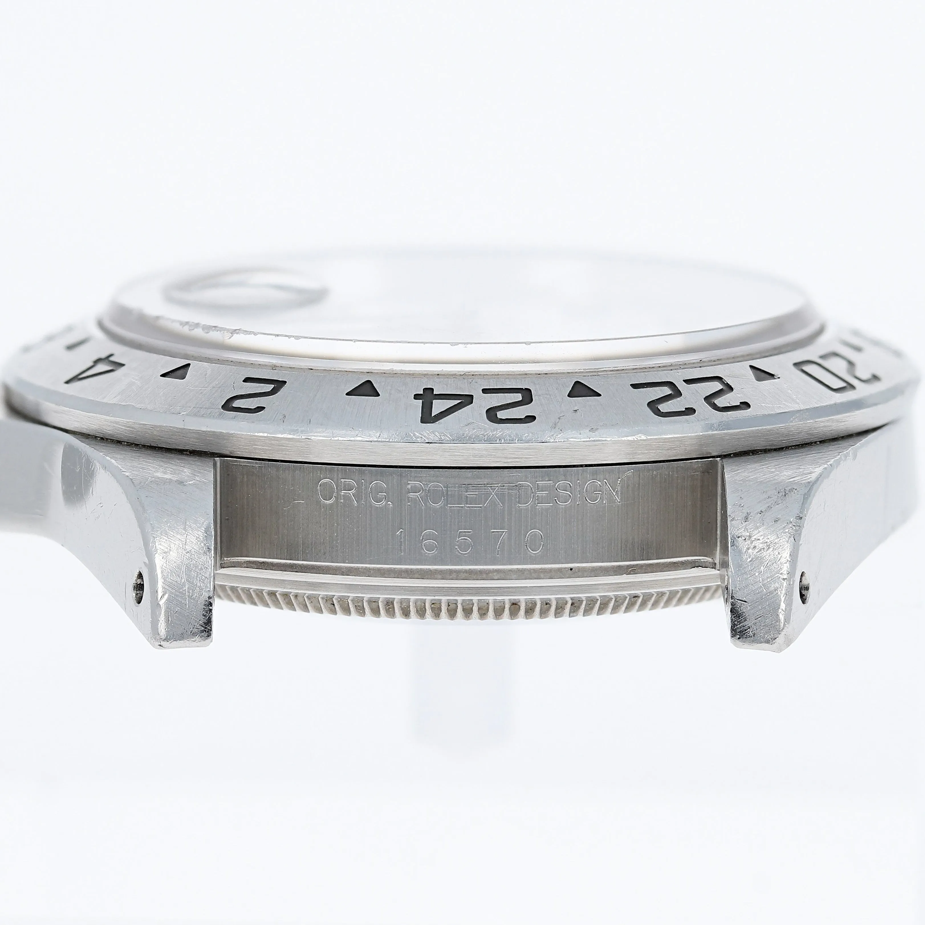Rolex Explorer II 16570 Tritium White Papers & Box c. 1995 Unpolished Oyster Steel 40 mm