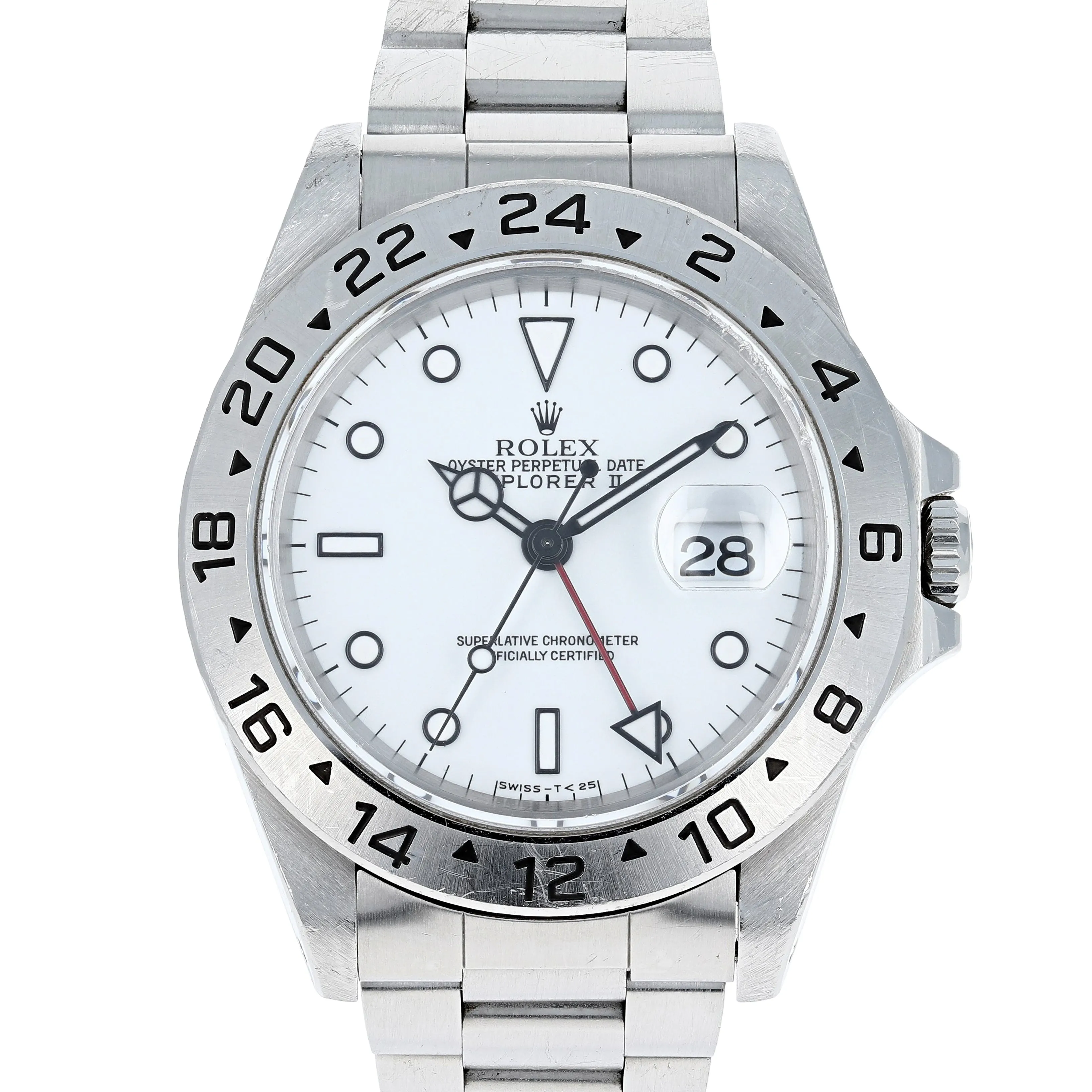 Rolex Explorer II 16570 Tritium White Papers & Box c. 1995 Unpolished Oyster Steel 40 mm