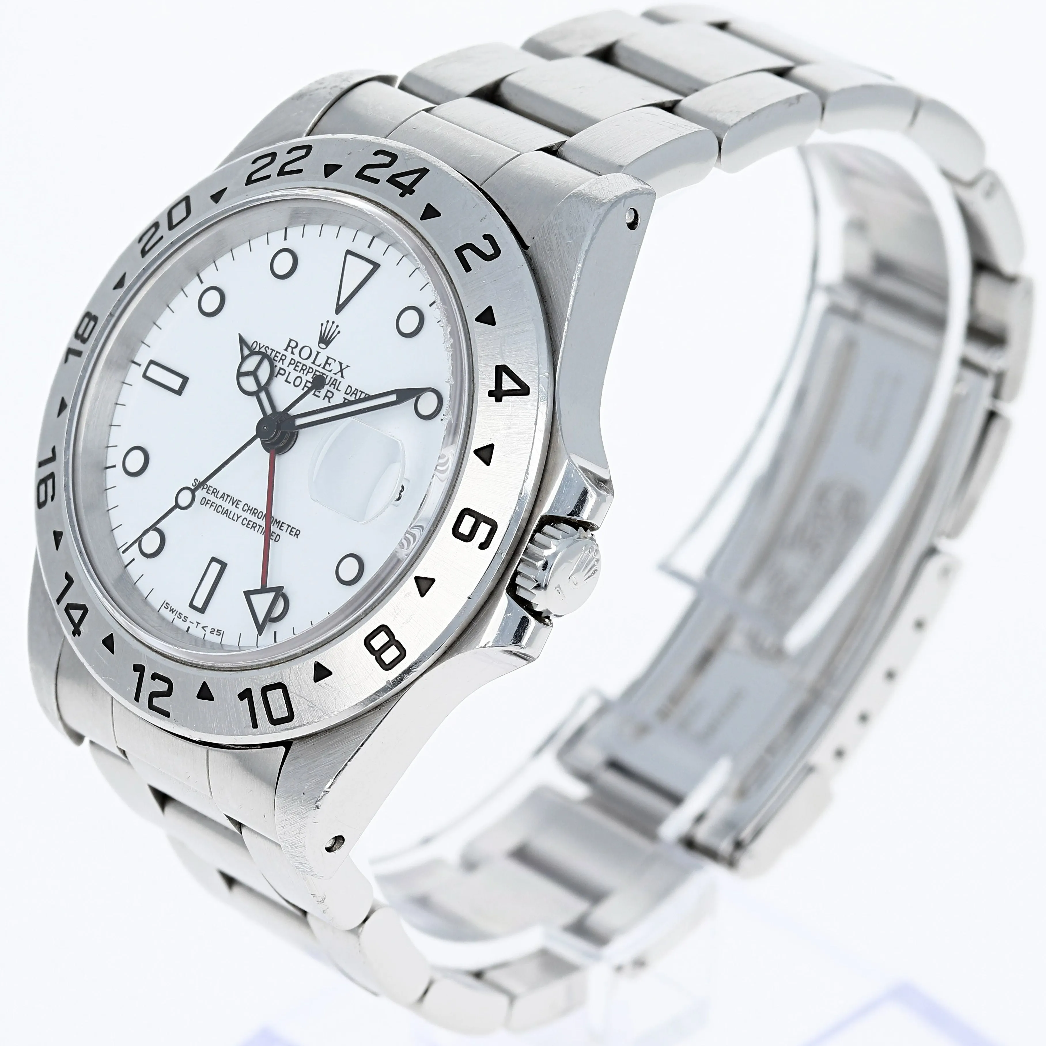 Rolex Explorer II 16570 Tritium White Papers & Box c. 1995 Unpolished Oyster Steel 40 mm