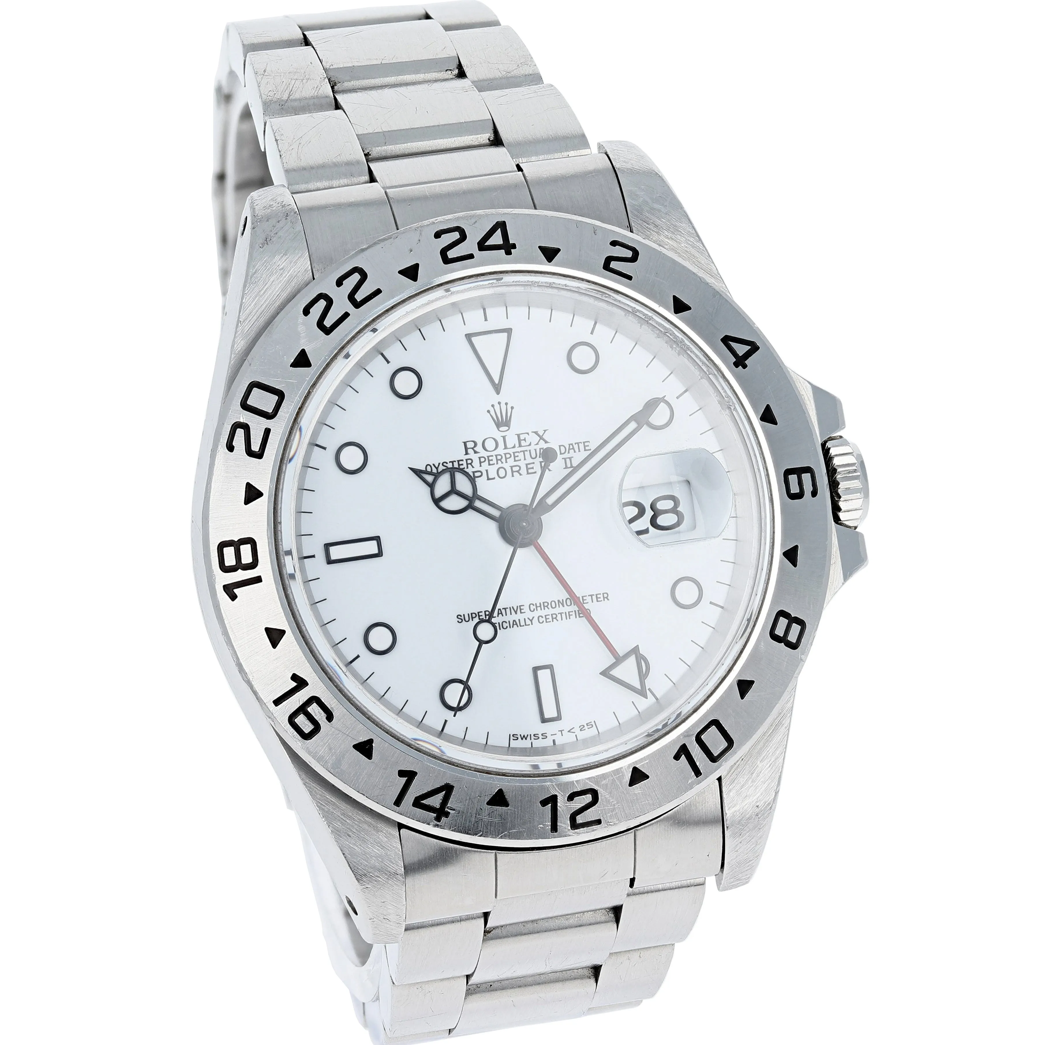 Rolex Explorer II 16570 Tritium White Papers & Box c. 1995 Unpolished Oyster Steel 40 mm