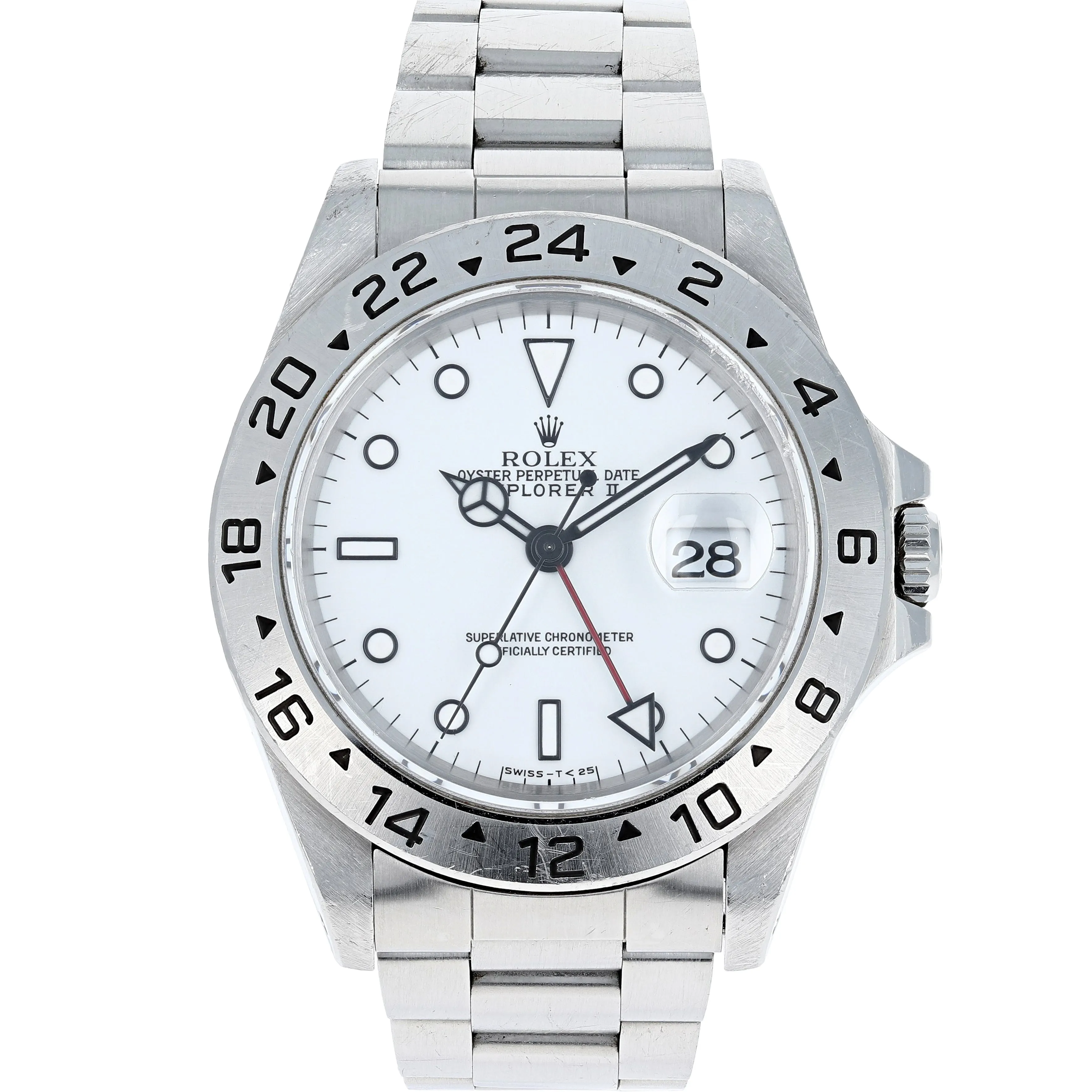 Rolex Explorer II 16570 Tritium White Papers & Box c. 1995 Unpolished Oyster Steel 40 mm