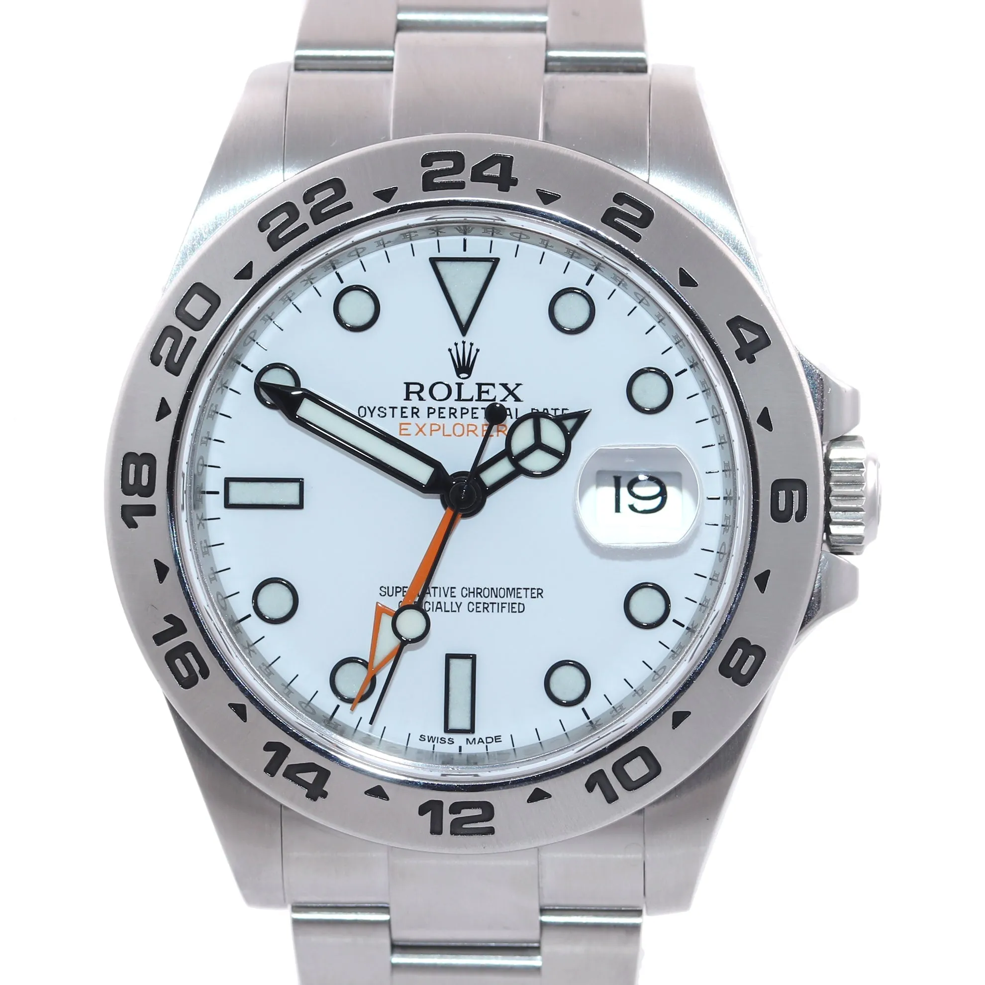 Rolex Explorer II 42mm Polar 216570 White Steel Oyster GMT Watch Box
