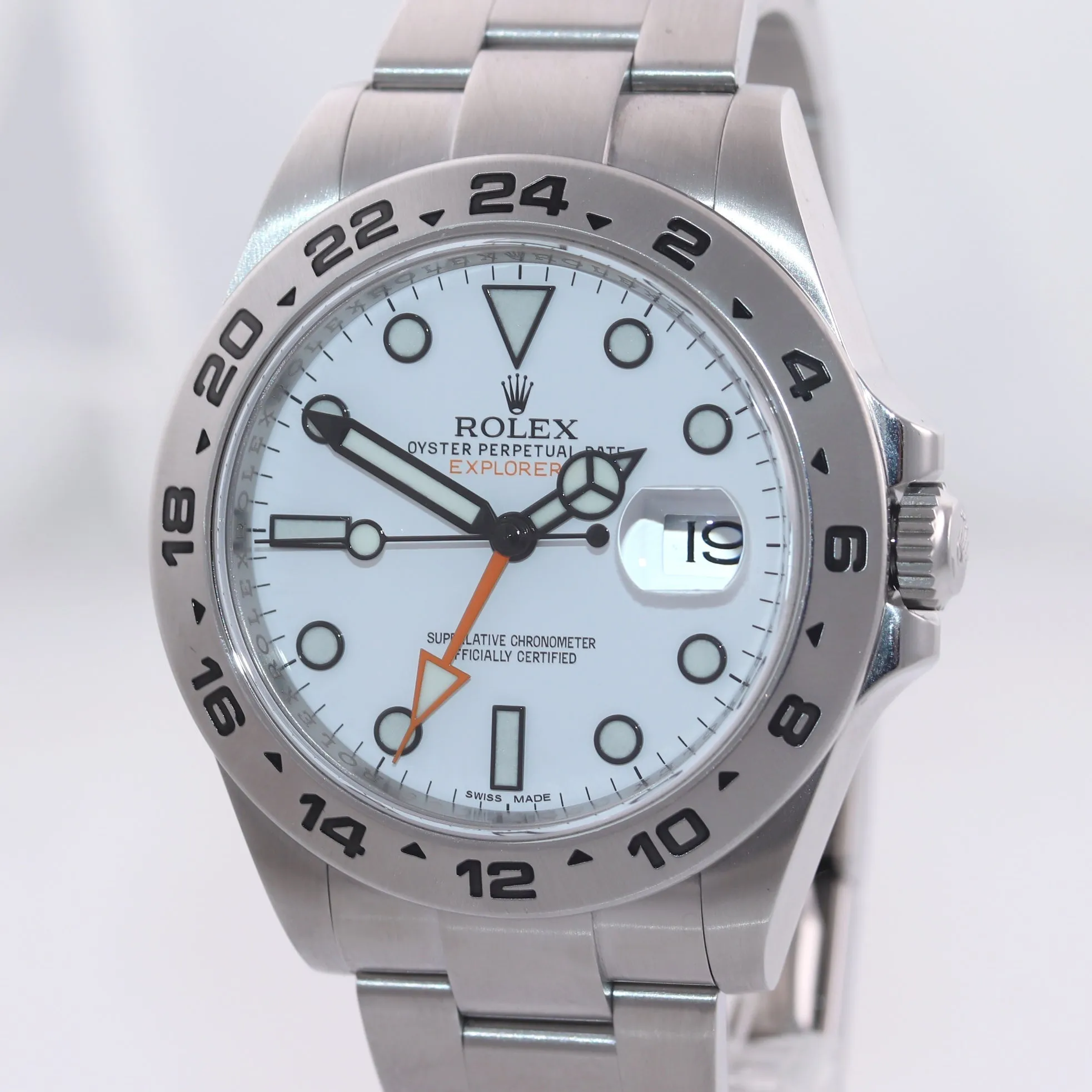 Rolex Explorer II 42mm Polar 216570 White Steel Oyster GMT Watch Box