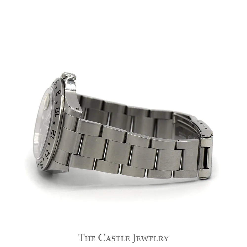 Rolex Explorer II M16570 with Black Dial and Date Indicator in Stainless Steel Oyster Bracelet