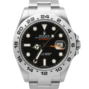 Rolex Explorer II Orange BLACK Stainless Steel 216570 42mm PAPERS Date Watch B P