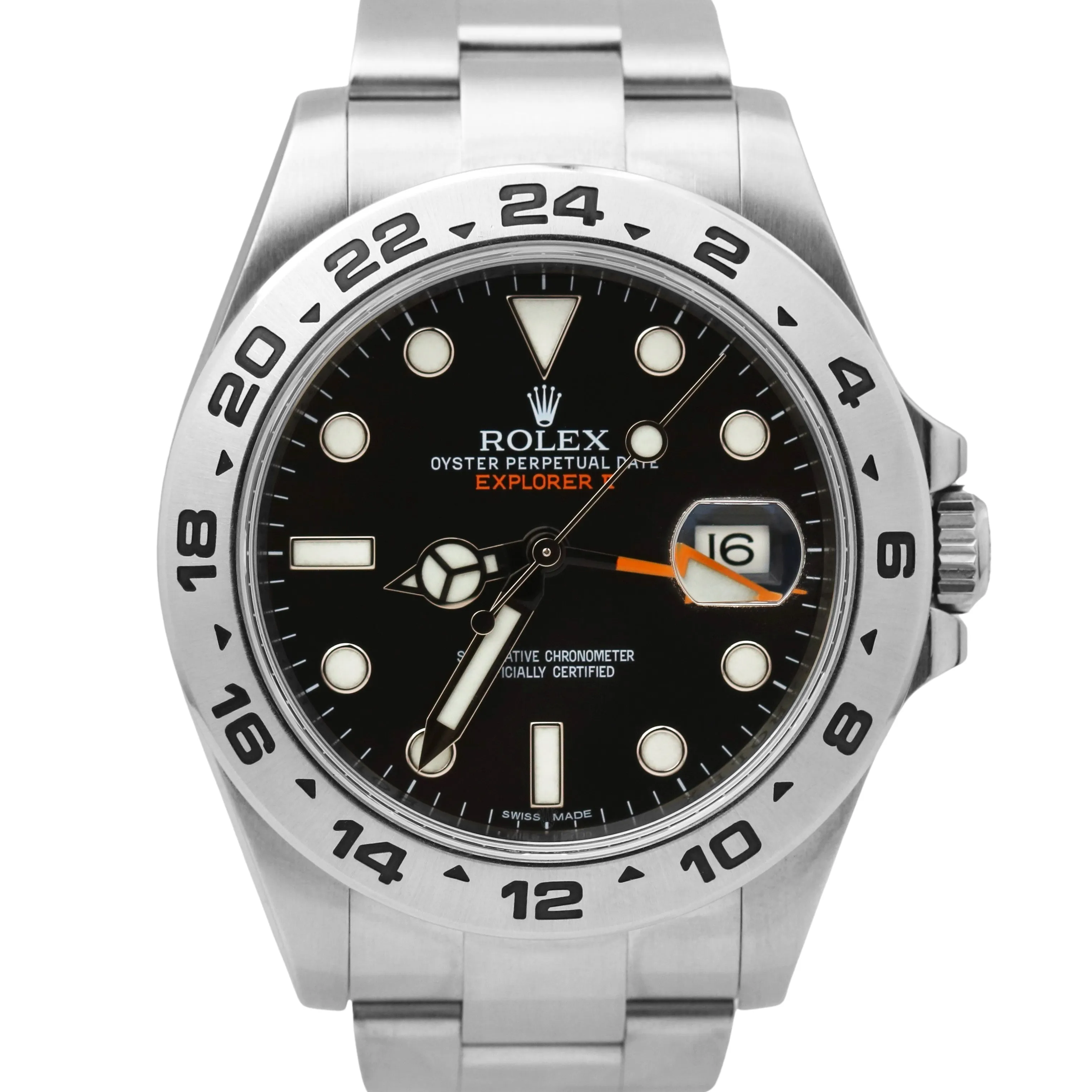 Rolex Explorer II Orange BLACK Stainless Steel 216570 42mm PAPERS Date Watch B P