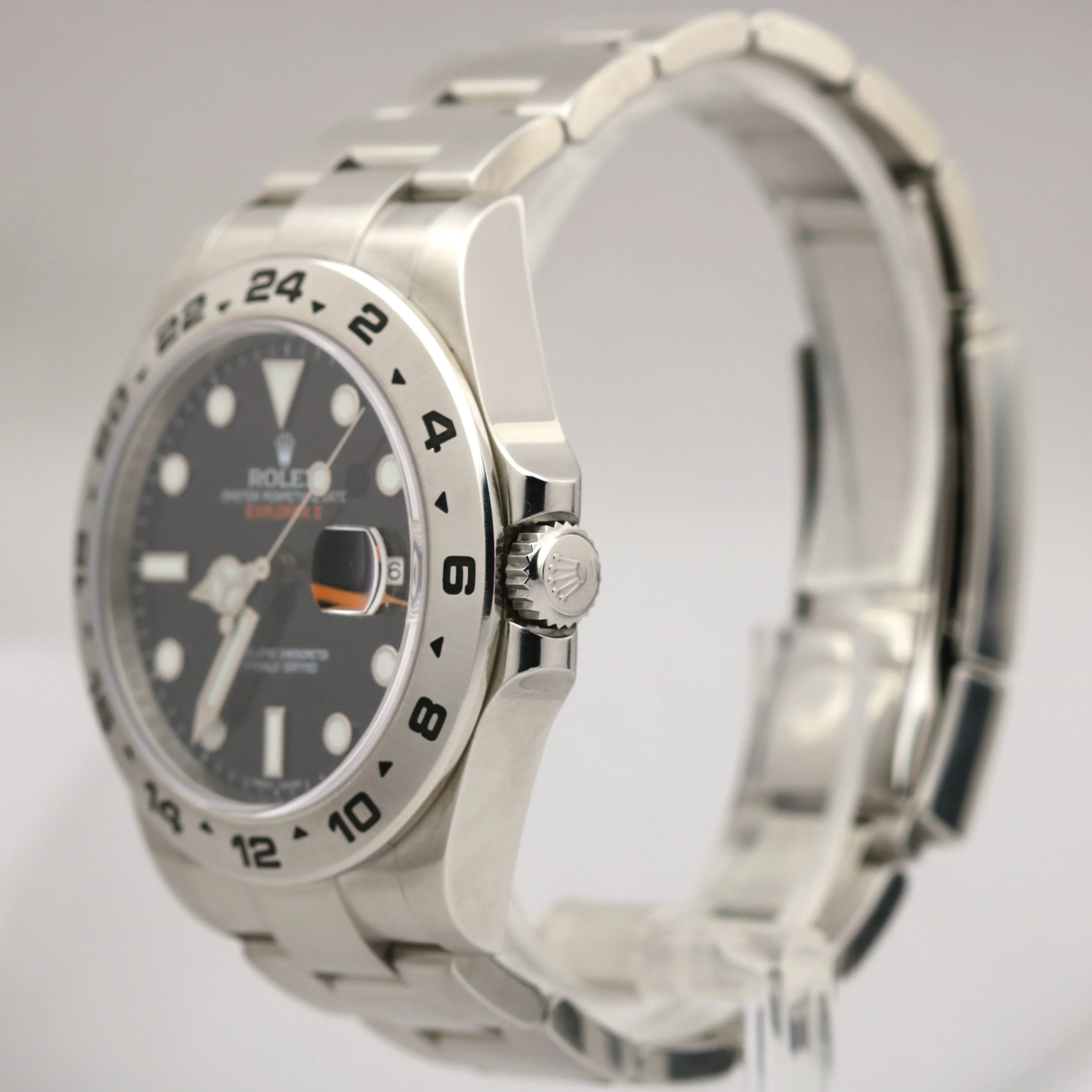 Rolex Explorer II Orange BLACK Stainless Steel 216570 42mm PAPERS Date Watch B P