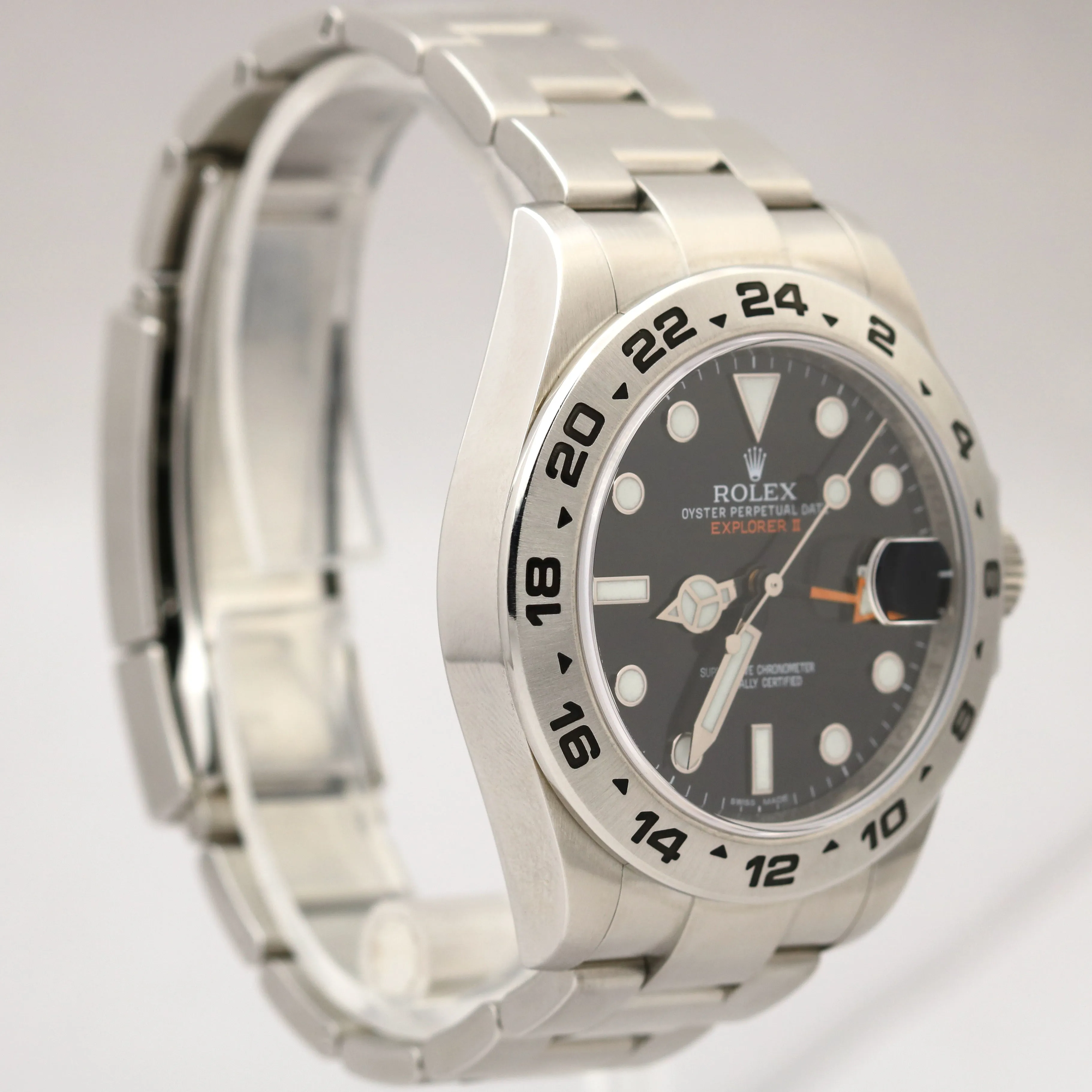 Rolex Explorer II Orange BLACK Stainless Steel 216570 42mm PAPERS Date Watch B P