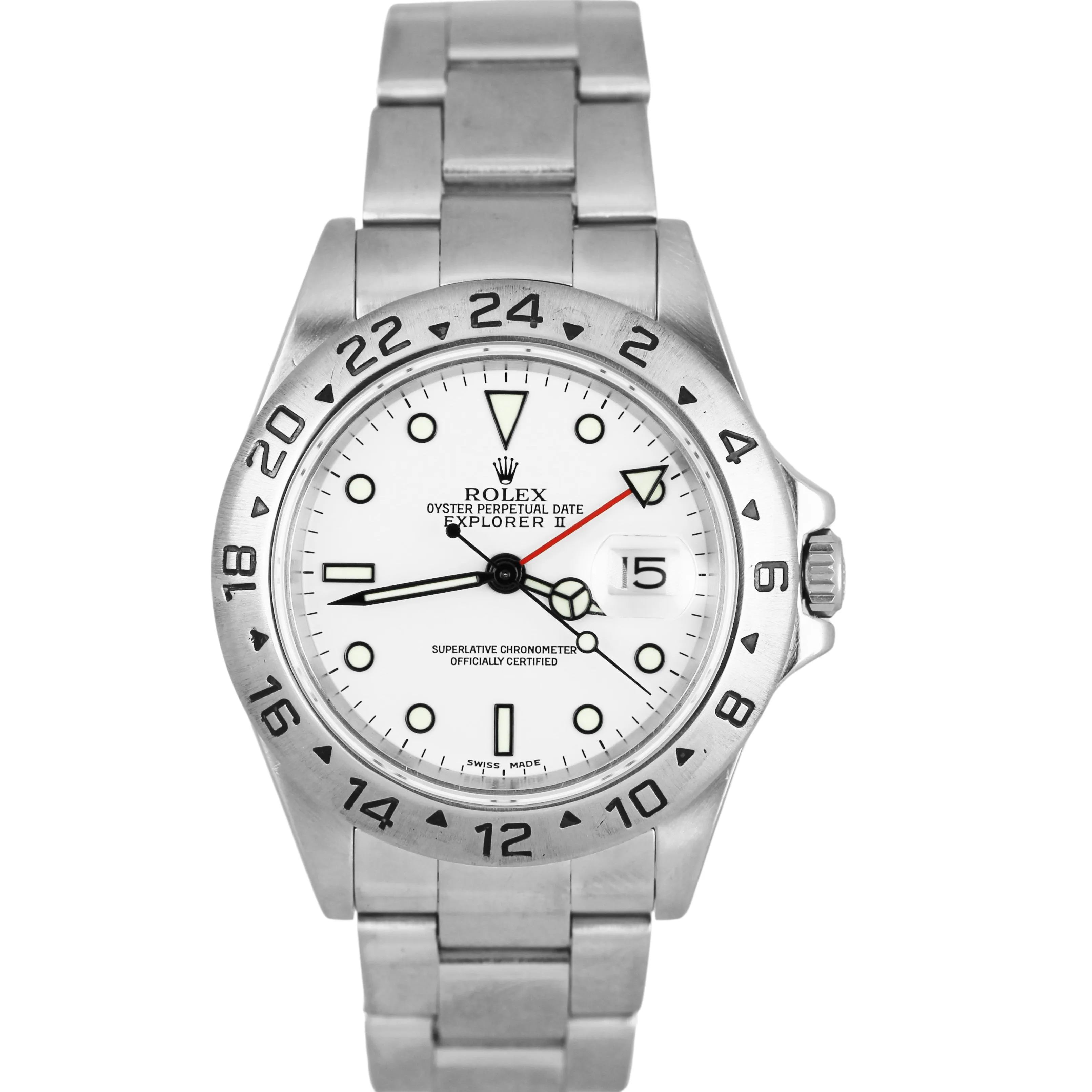 Rolex Explorer II Stainless Steel Polar White 40mm Automatic Oyster 16570 Watch