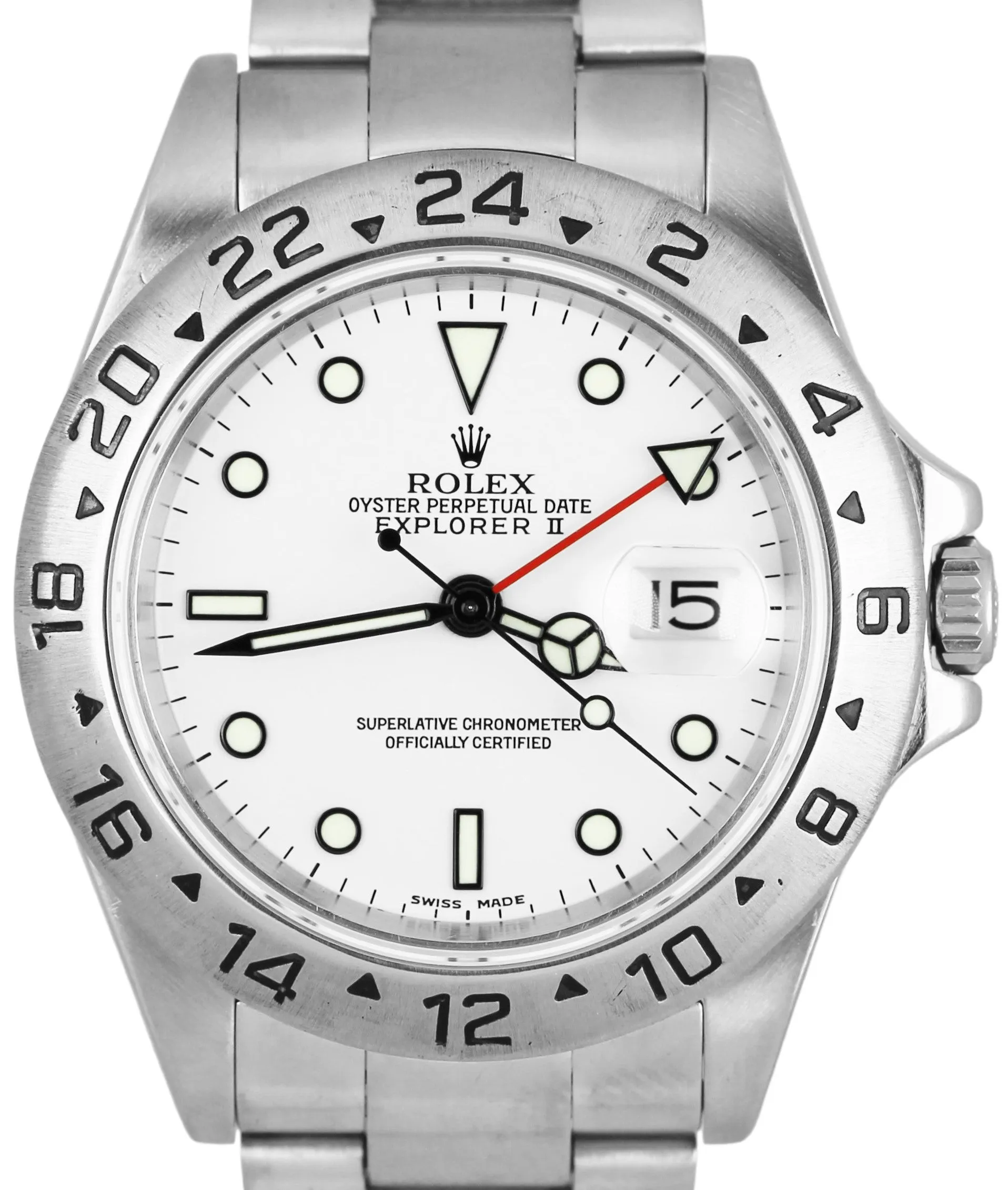 Rolex Explorer II Stainless Steel Polar White 40mm Automatic Oyster 16570 Watch