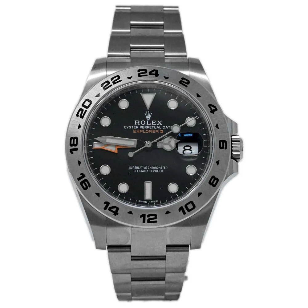 Rolex Men's Explorer II Stainless Steel 42mm Black Dot Dial Watch Reference #: 216570