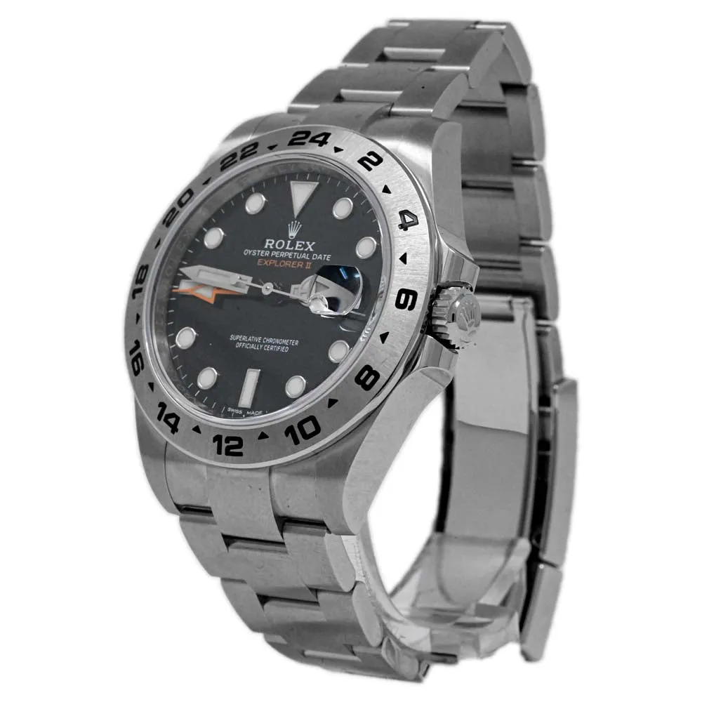 Rolex Men's Explorer II Stainless Steel 42mm Black Dot Dial Watch Reference #: 216570