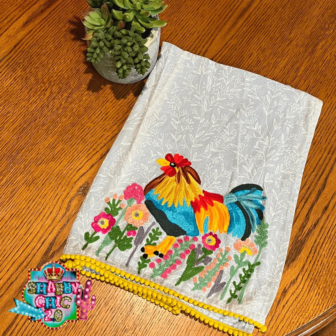 Rooster In Wilderness Tea Towel