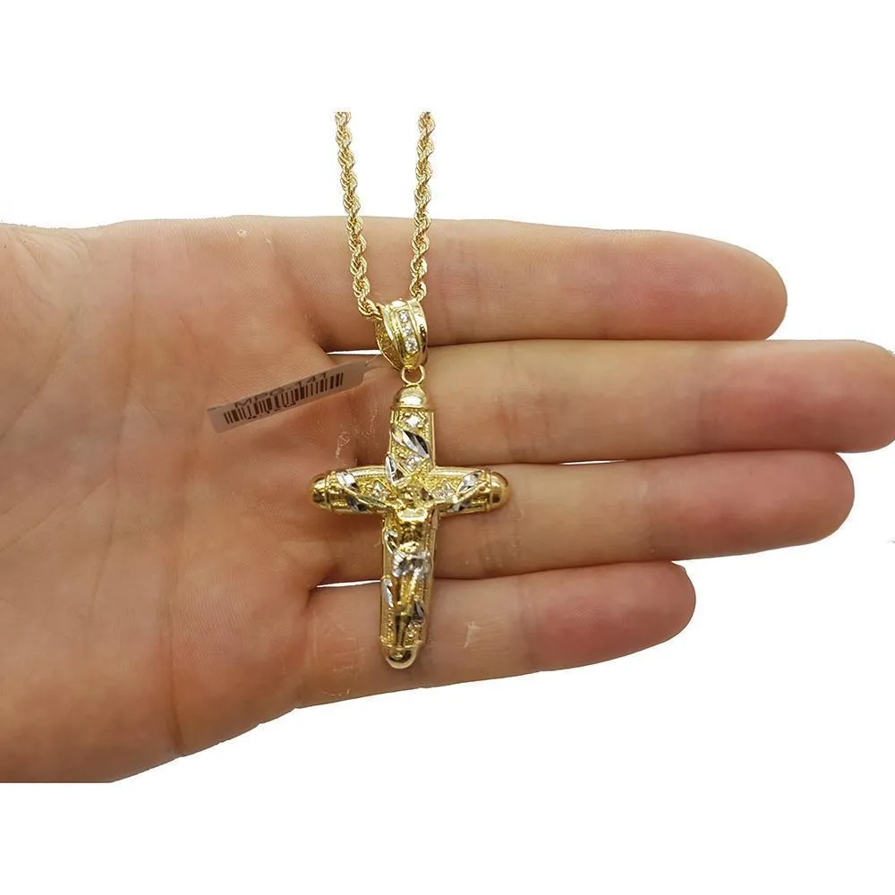 Rope Chain 2.5MM 10K With Cross OR 10K MNG-010