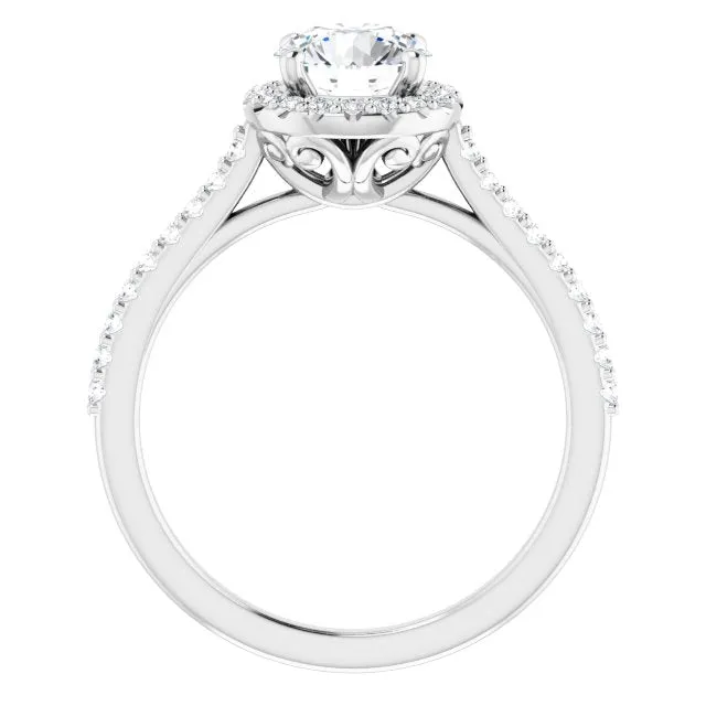 Round Diamond Halo Engagement Ring